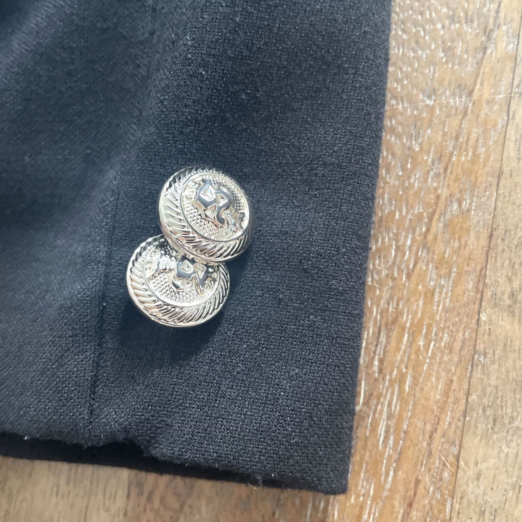 Roberto Cavalli VINTAGE Roberto Cavalli Blazer Women's L Black Double Breasted Jacket Size L / US 10 / IT 46 - 5 Thumbnail