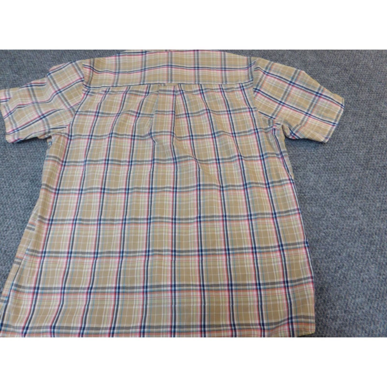 Vintage Saddlebred Shirt Men L Beige Plaid Button-Down Easy Care Slimming Pockets Logo Vintage No (Adult Regular) Size US L / EU 52-54 / 3 - 6 Thumbnail