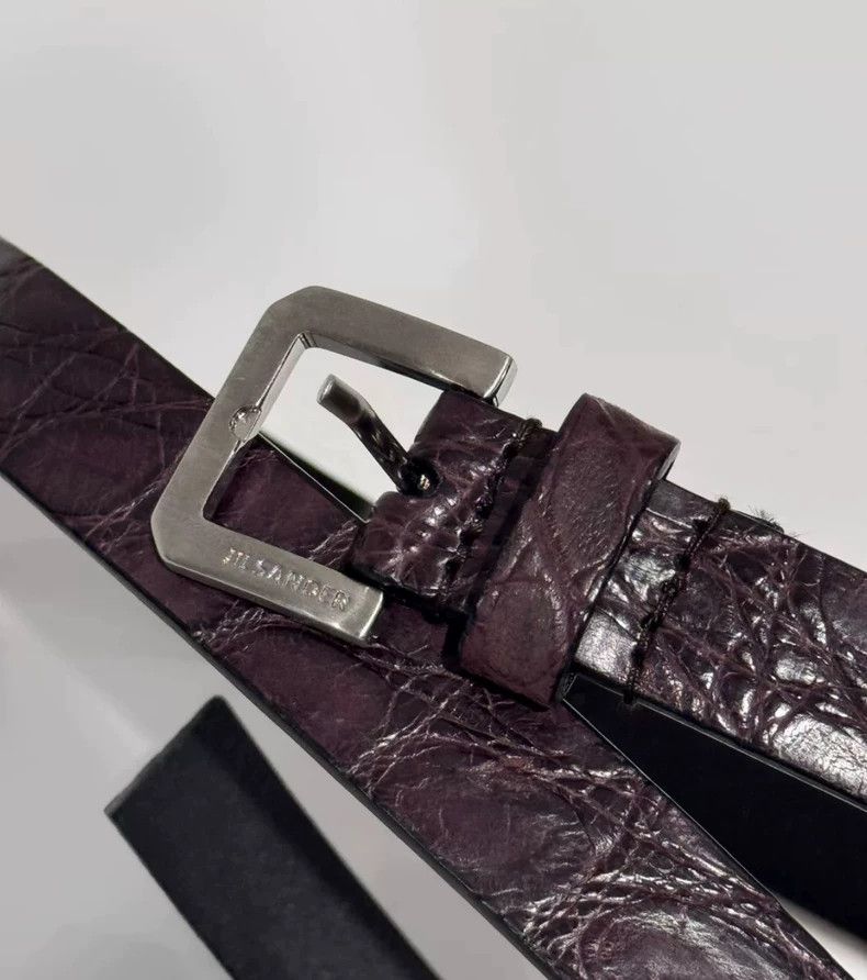 Jil Sander JIL SANDER Crimson crocodile leather belt Size ONE SIZE - 4 Thumbnail