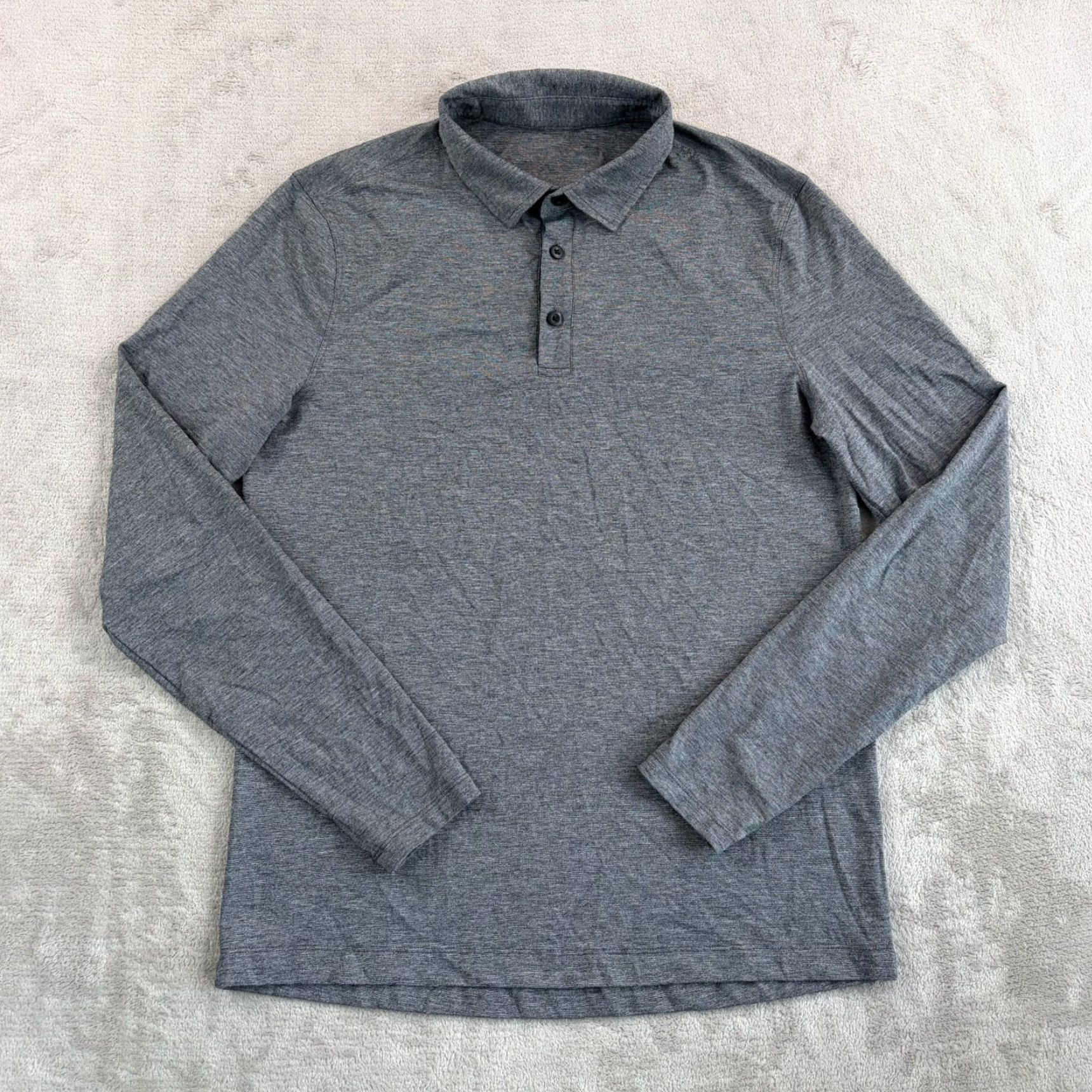 Lululemon Lululemon Evolution Performance Stretch Polo Shirt Men Medium Gray Long Sleeve Size US M / EU 48-50 / 2 - 3 Thumbnail