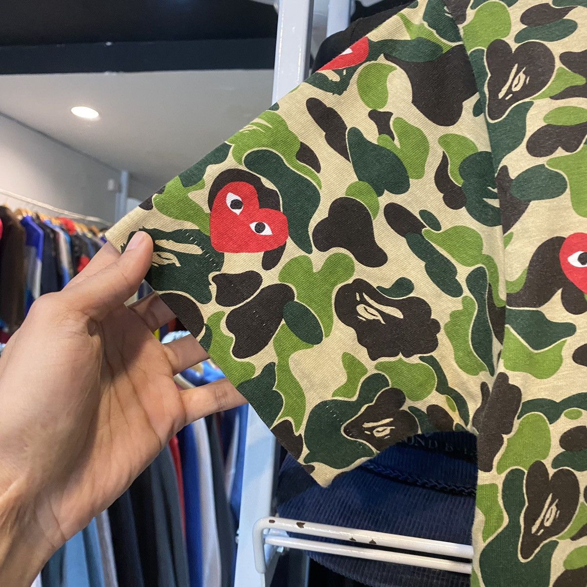 Bape × Comme des Garcons 2012 Comme Des Garcons Play X Bape Full Print Tshirts Size US S / EU 44-46 / 1 - 6 Thumbnail