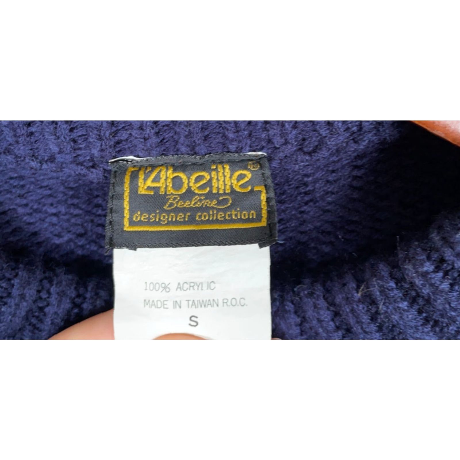 Vintage VINTAGE L'Abeille Beeline Geometric Sweater Womens Small Dark Blue Crewneck 80s 90s Retro Ski Winter Casual Mens? Size S / US 4 / IT 40 - 3 Thumbnail