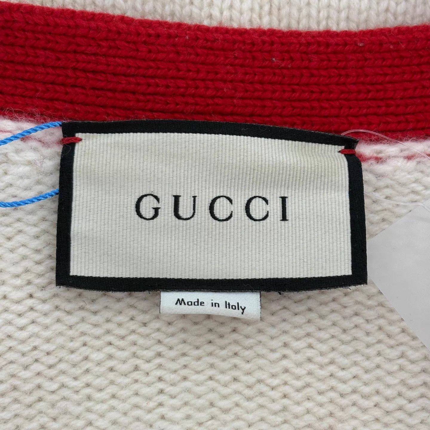 Gucci GUCCI White Logo Embroidery Wool Cardigan Women's S Size S / US 4 / IT 40 - 3 Thumbnail