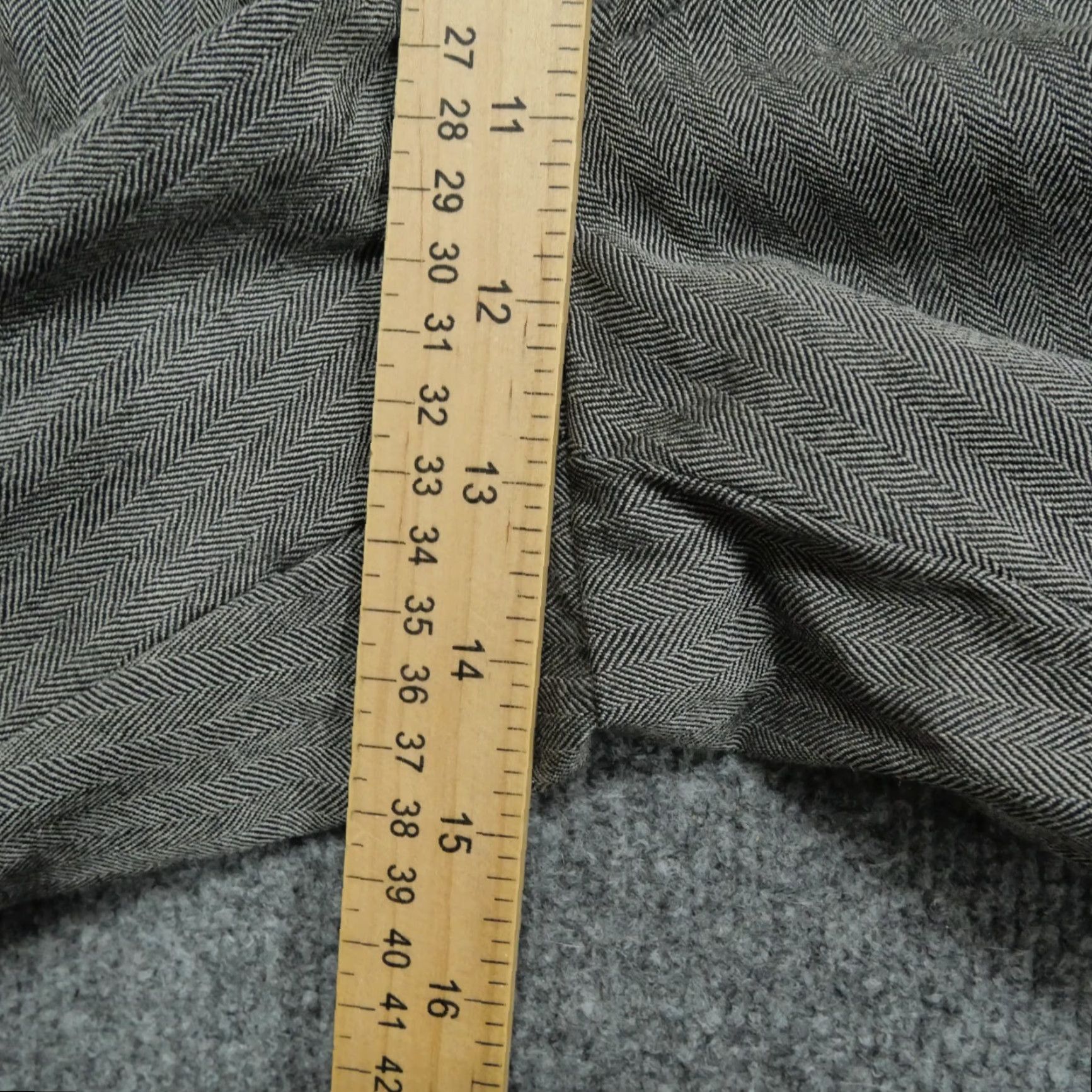 Vintage VINTAGE Herringbone Pants Mens 34x26 Grey Black Dress Wool Slacks 50s 60s Size US 34 / EU 50 - 5 Thumbnail