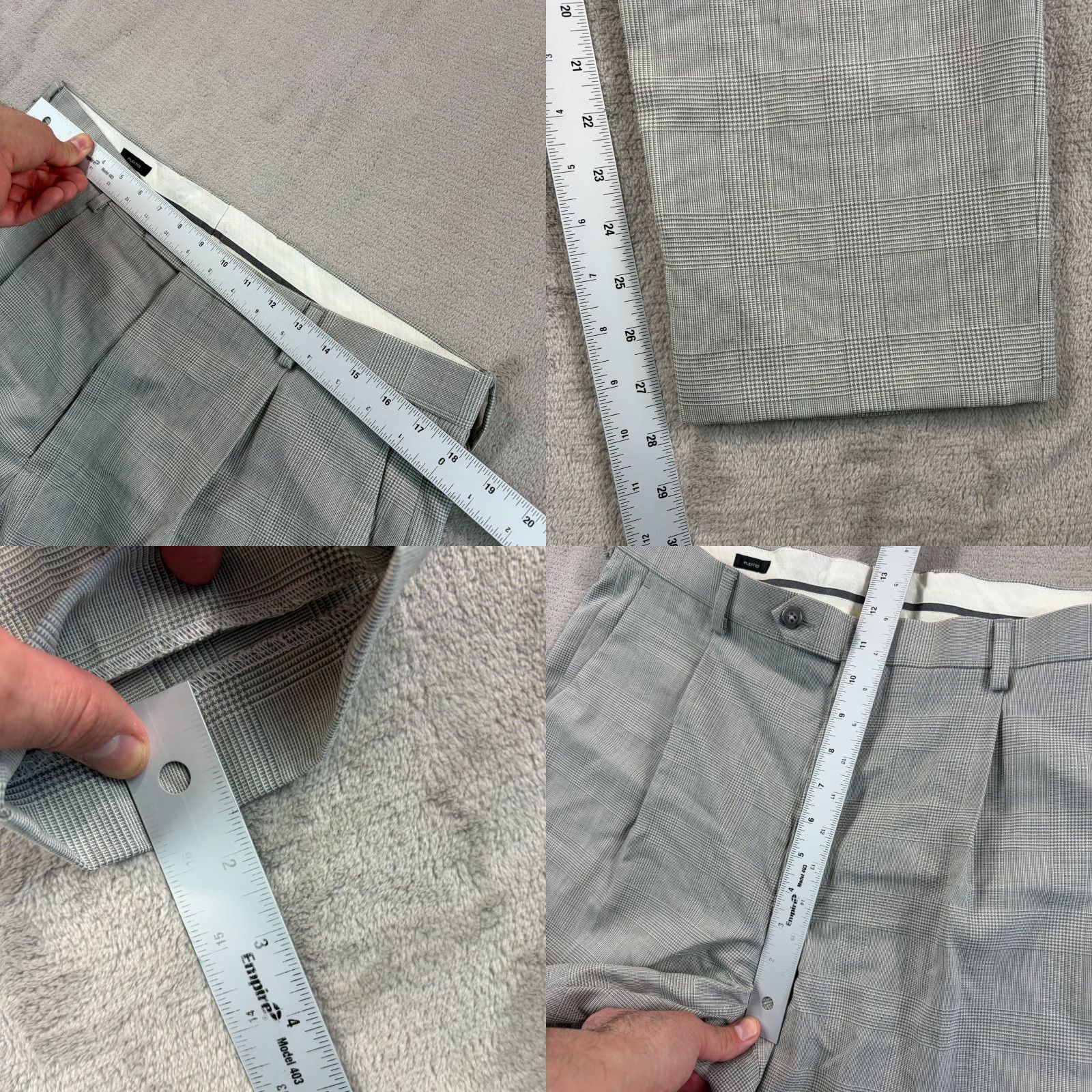 J.Crew J.CREW Kenmare Relaxed-fit Pants Marzotto Wool Grey Men 35x28 NWT Grey Check Dress Pants, Business, Office, Career, Preppy Mens Size US 35 - 8 Thumbnail