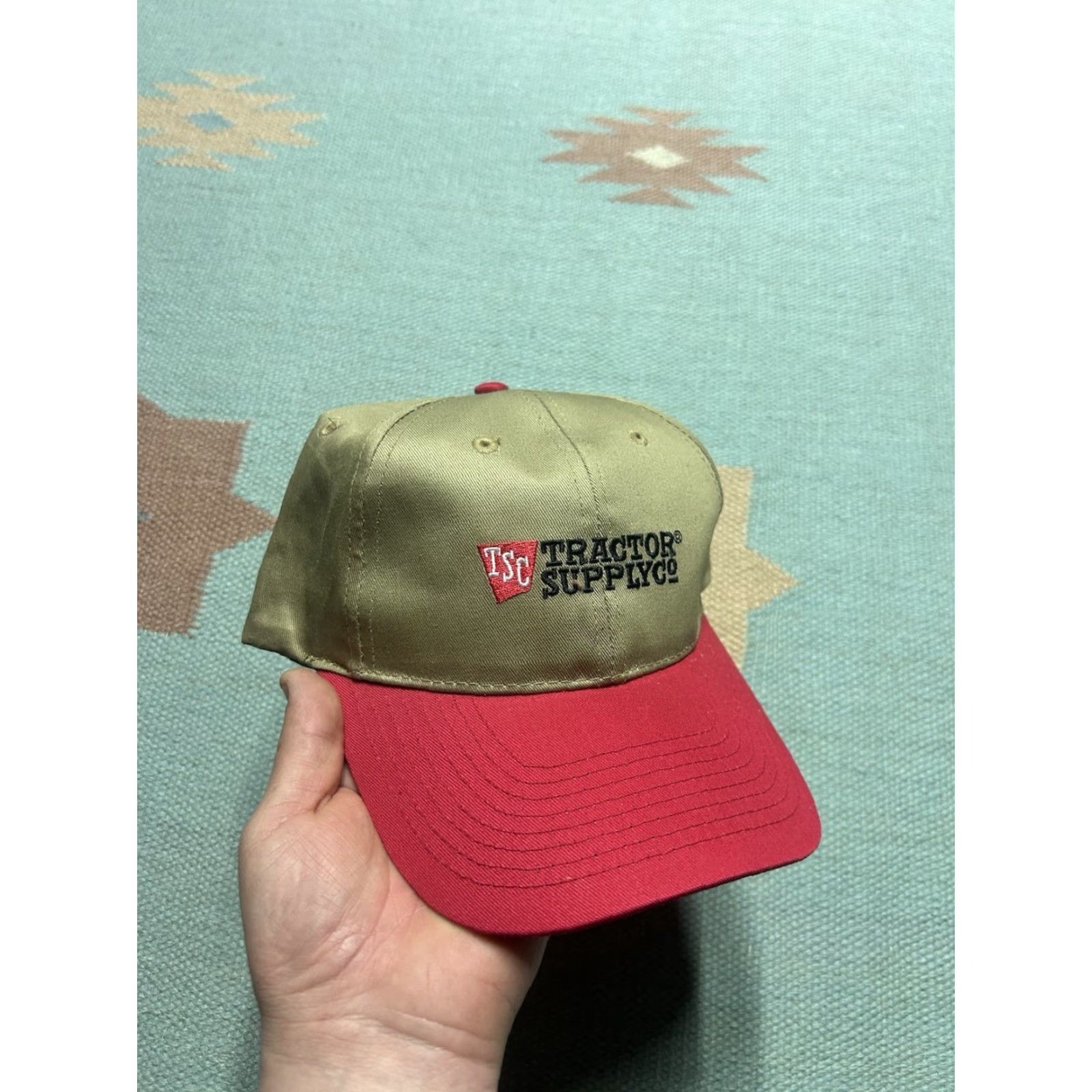 Vintage Tractor Supply Co Snapback Hat Beige Embroidered Logo Adjustable Cap Farm Snap-Back Mens Men Size ONE SIZE - 2 Thumbnail