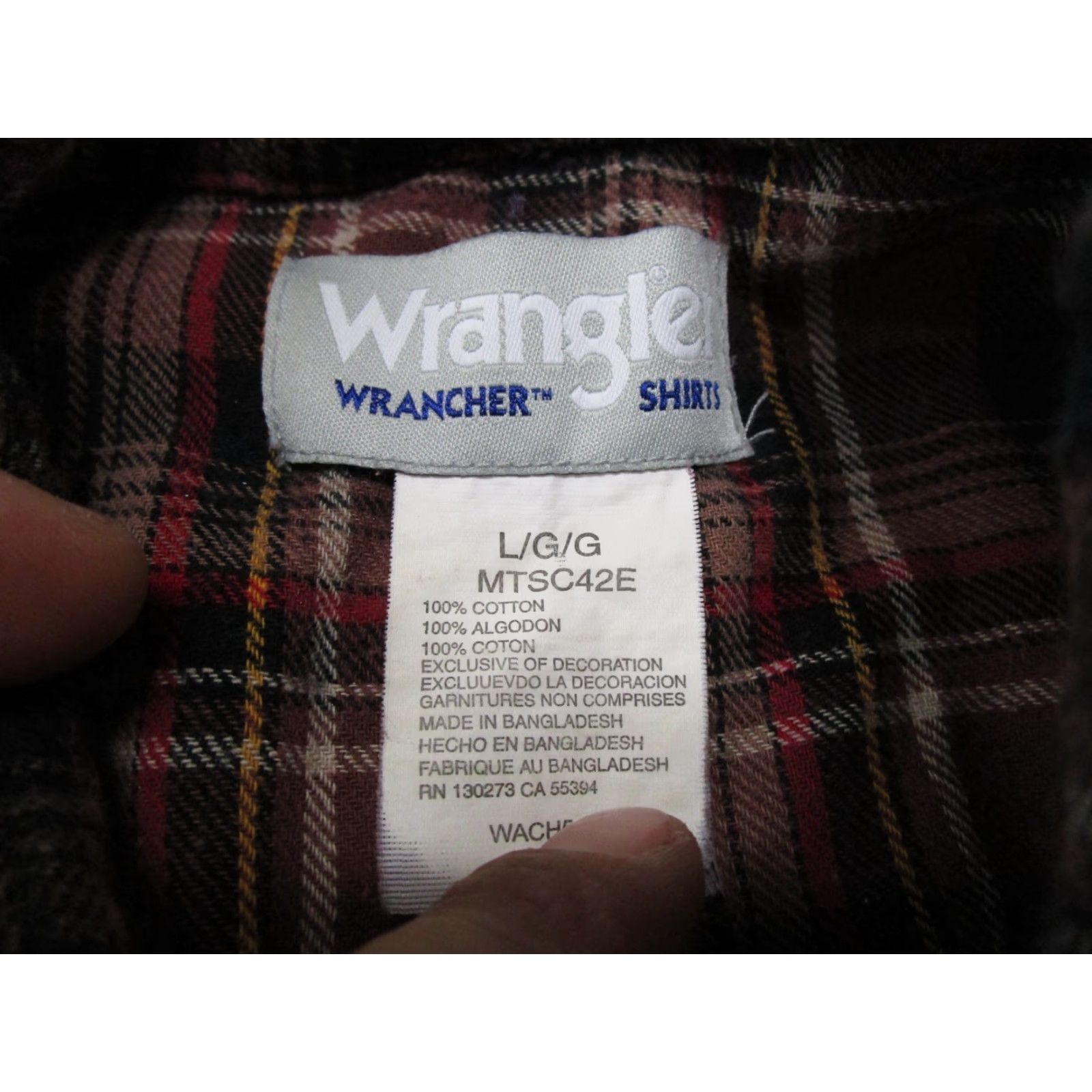 Wrangler VINTAGE Wrangler Wrancher Shirt Men’s L Plaid Western Pearl Snap Cowboy Western Size US L / EU 52-54 / 3 - 2 Thumbnail