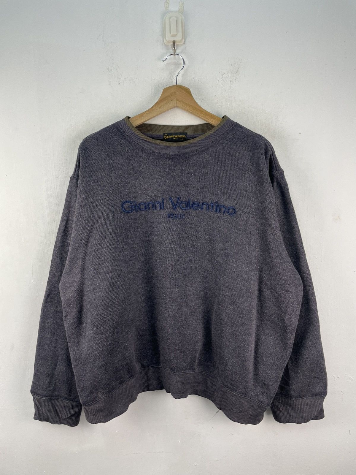 Valentino × Vintage Vintage Gianni Valentino Sweatshirt Half Jumper Boxy Baggy Size US L / EU 52-54 / 3 - 1 Thumbnail