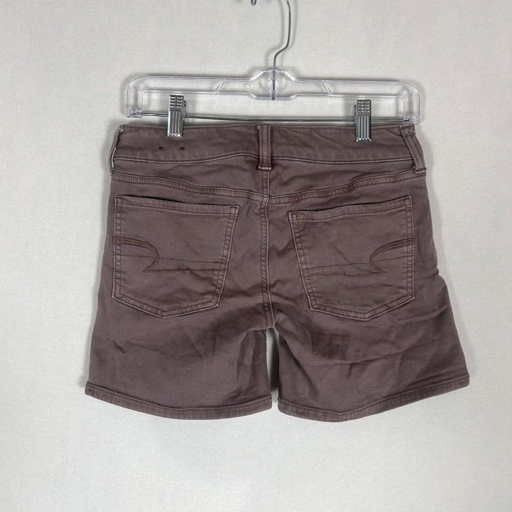 American Eagle Outfitters American Eagle Outfitters Super Stretch Midi Jean Shorts Womens 2 Maroon Red Size 26" / US 2 / IT 38 - 5 Thumbnail