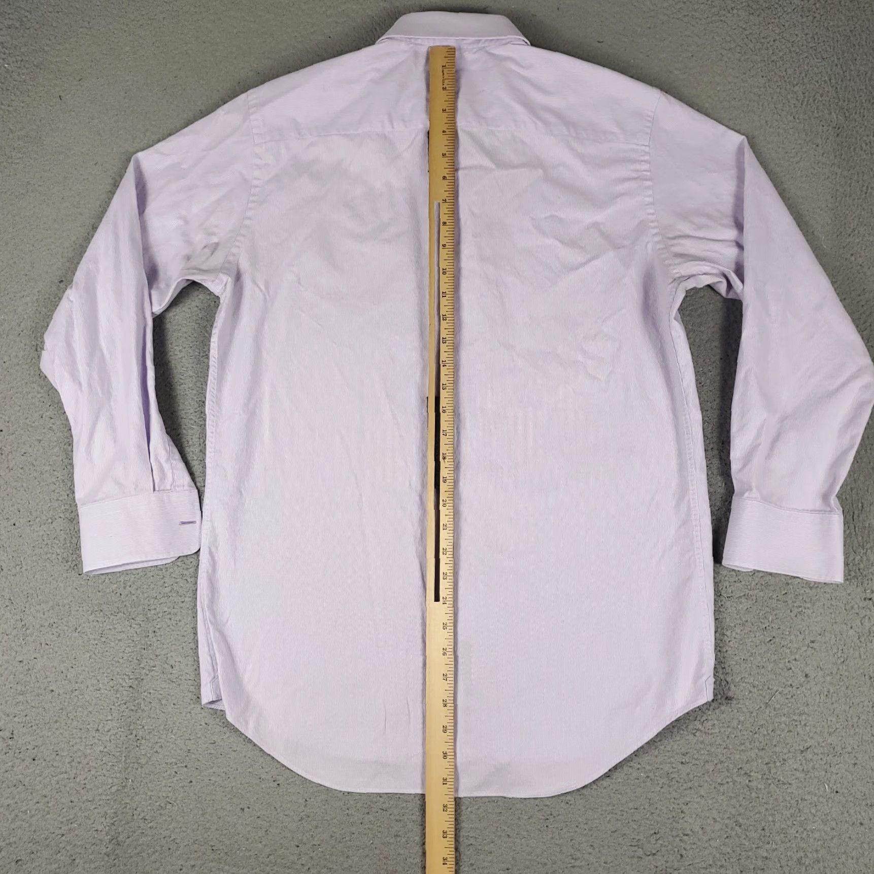 David Donahue David Donahue Shirt Mens Size 16.5 Purple Slim Fit Dress Button Up Long Sleeve Size 46R - 3 Thumbnail