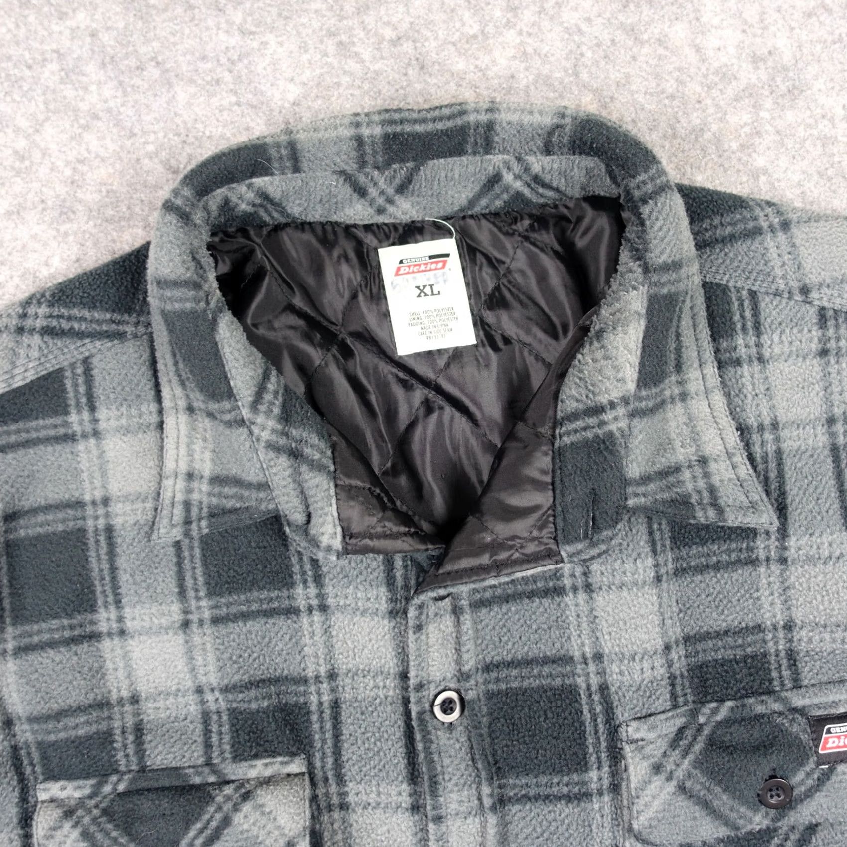 Dickies Dickies Jacket Mens XL Black Shacket Flannel Padded Quilt Work Shacket Shirt Jacket 90s Vintage Dickies Size US XL / EU 56 / 4 - 4 Thumbnail