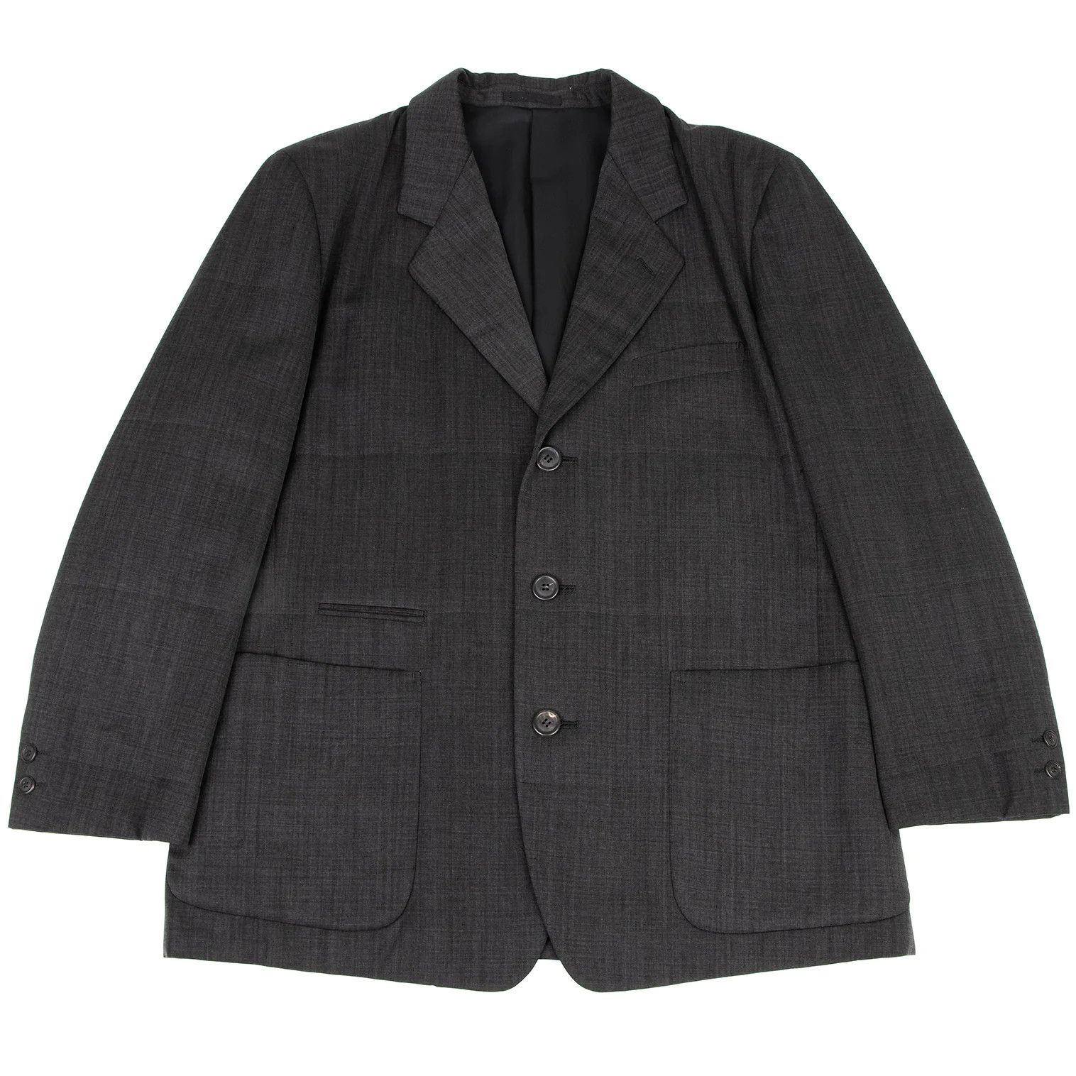 Issey Miyake Wool Stitch Design 3B Jacket in Charcoal, Size M Size US M / EU 48-50 / 2 - 1 Thumbnail