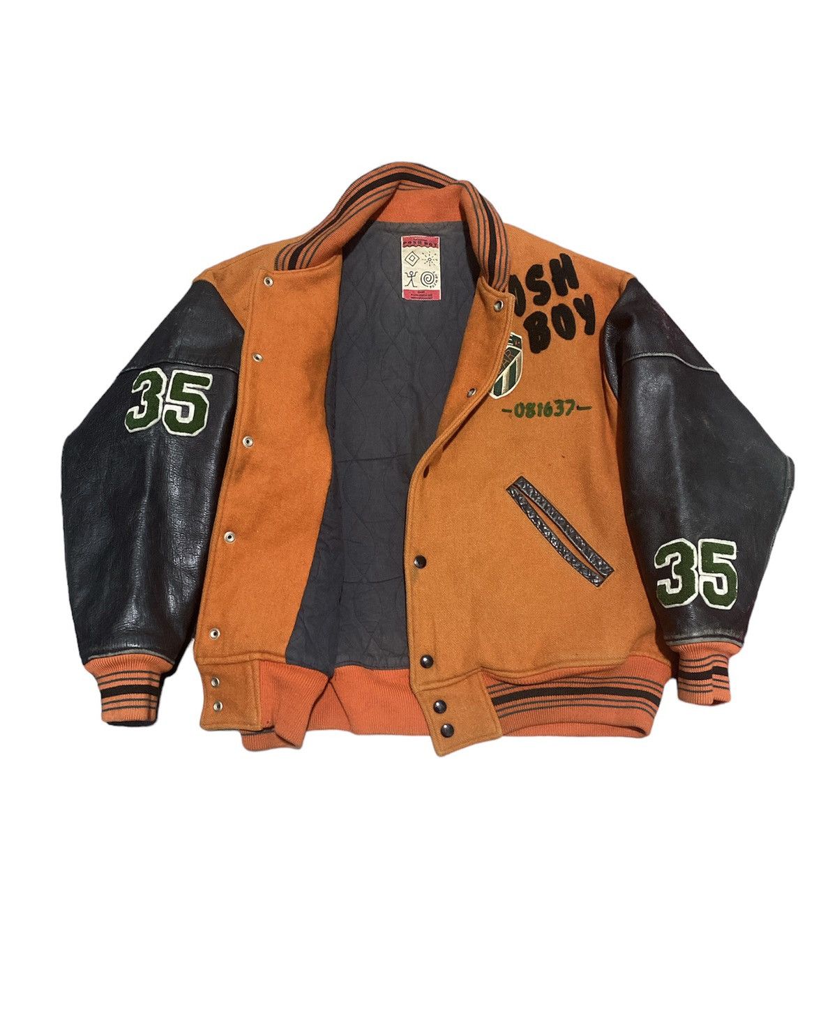 Japanese Brand 🔥SALE🔥Vintage 80s PoshBoy Varsity Jacket Leather Sleeve Size US M / EU 48-50 / 2 - 2 Thumbnail
