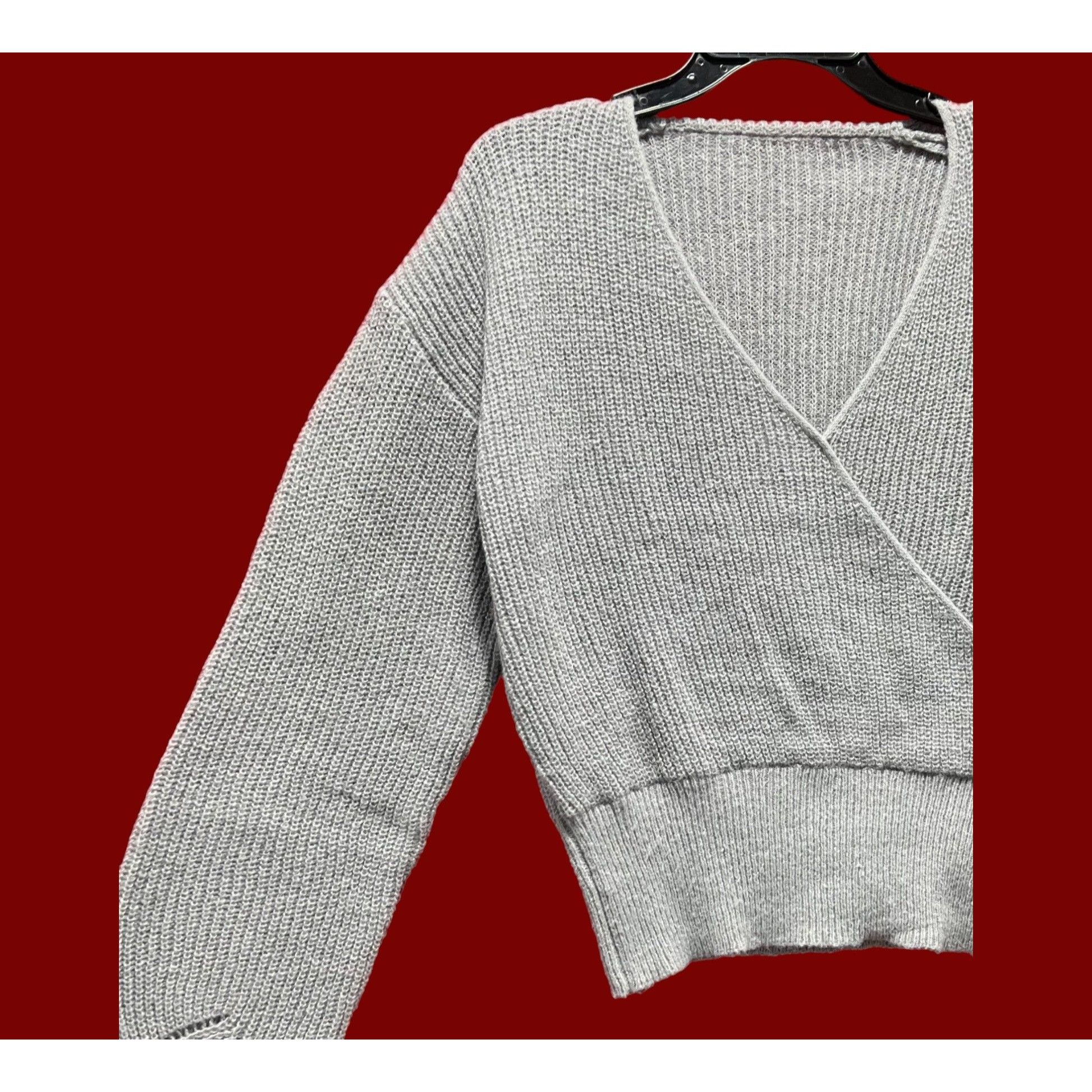 Other Cupshe - Women's Sweater Surplice Neck Rib Tops Long Sleeve Size L / US 10 / IT 46 - 15 Thumbnail