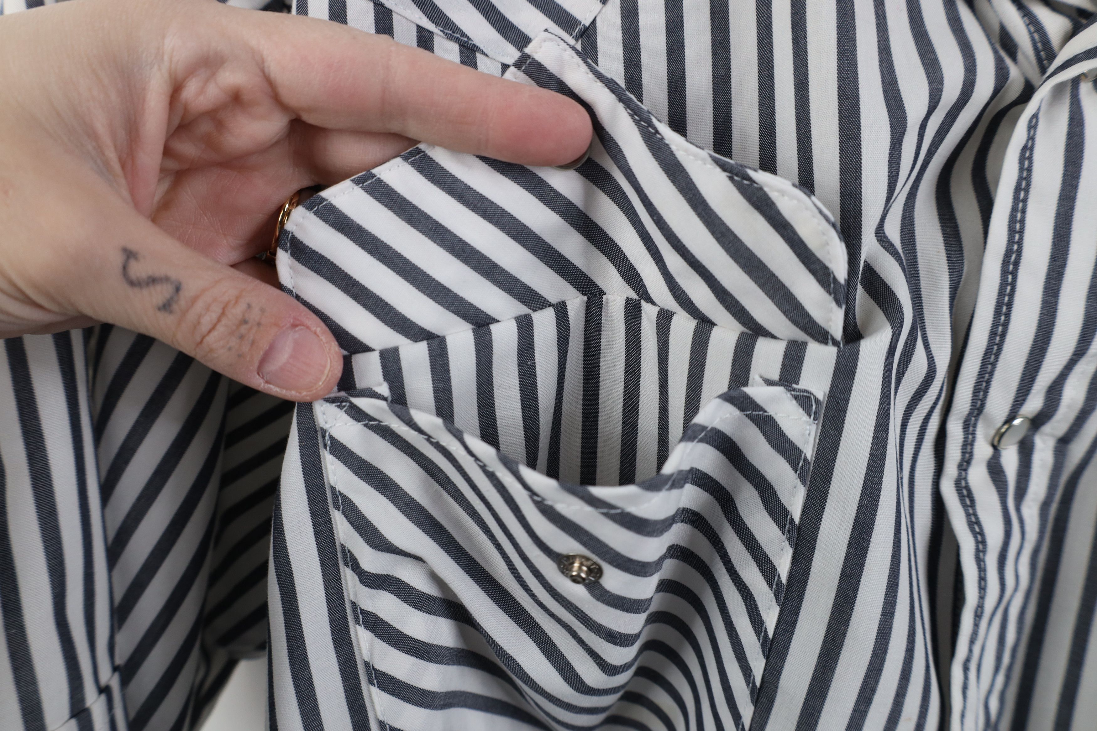 Vintage Vintage 90s Rockabilly Cowboy Striped Snap Button Shirt Size US XL / EU 56 / 4 - 7 Thumbnail