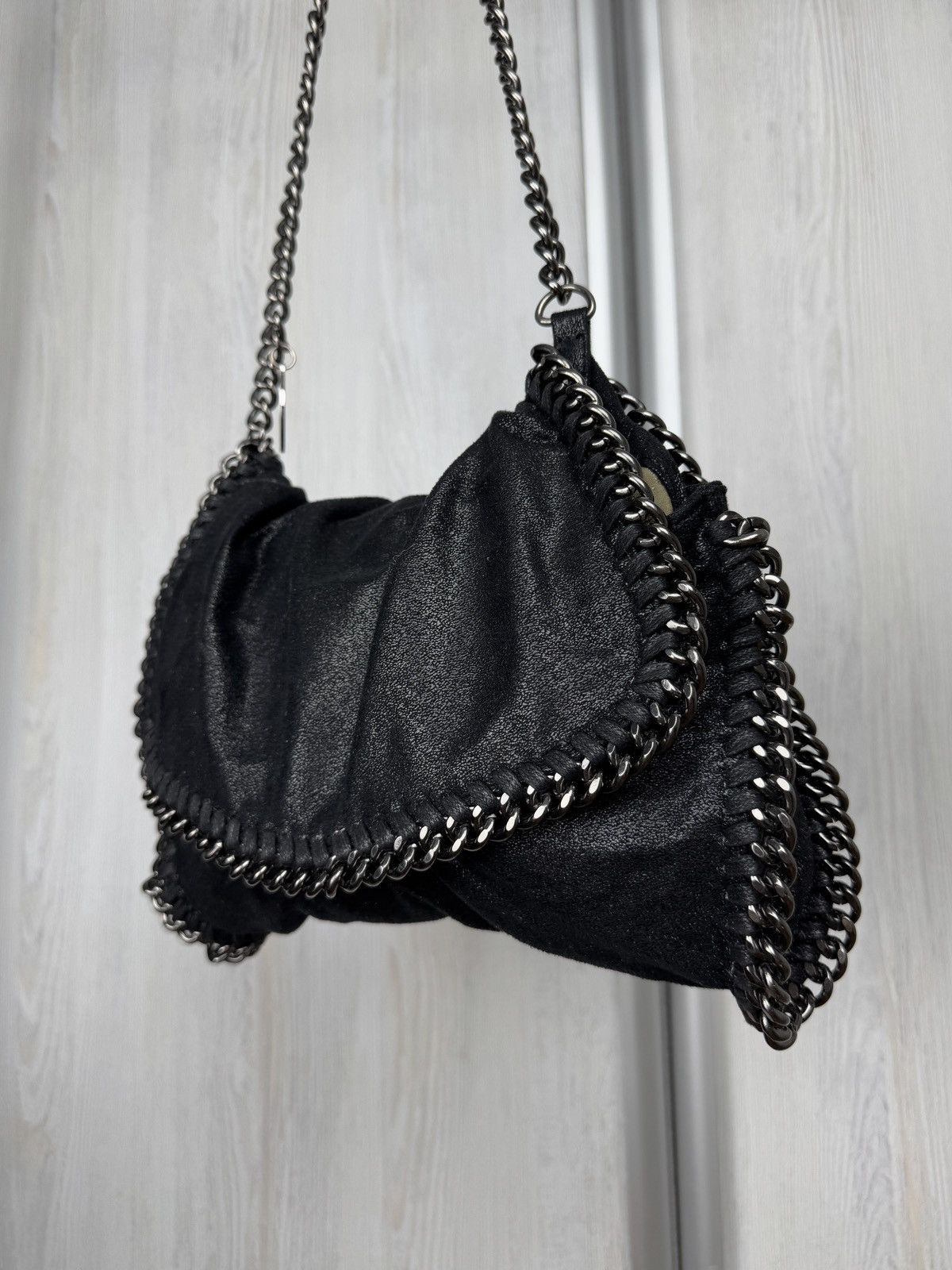 Stella McCartney STELLA MCCARTNEY Shaggy Deer Falabella Messenger Black Bag Size ONE SIZE - 3 Thumbnail