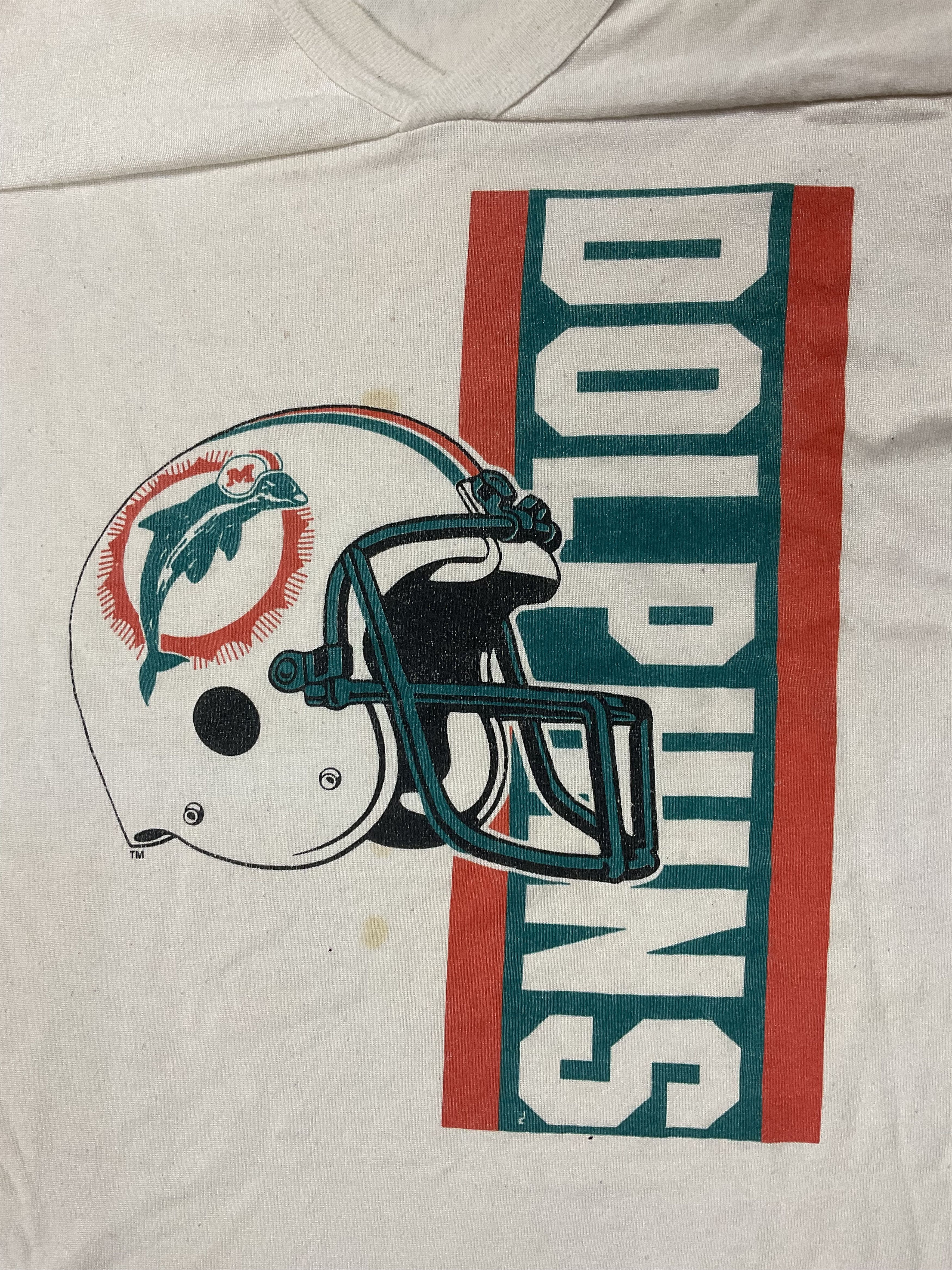 NFL Vintage 90s Miami Dolphins Raglan Tshirt V-Neck 3/4 Sleeve Size US M / EU 48-50 / 2 - 3 Thumbnail