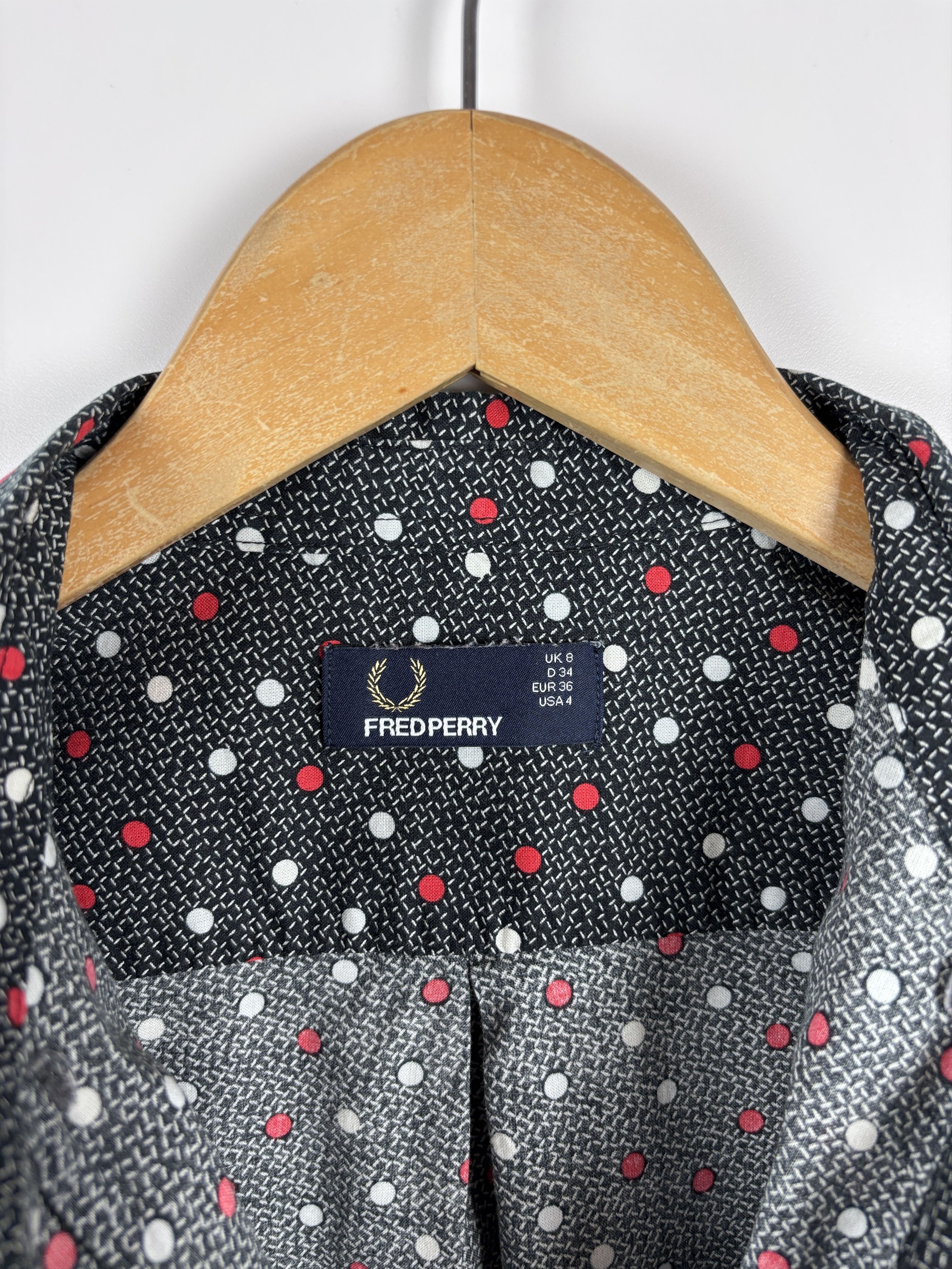Fred Perry Fred Perry Polka Dot Belted Shirt Dress Gray US 4 / UK 8 Size S / US 4 / IT 40 - 8 Thumbnail