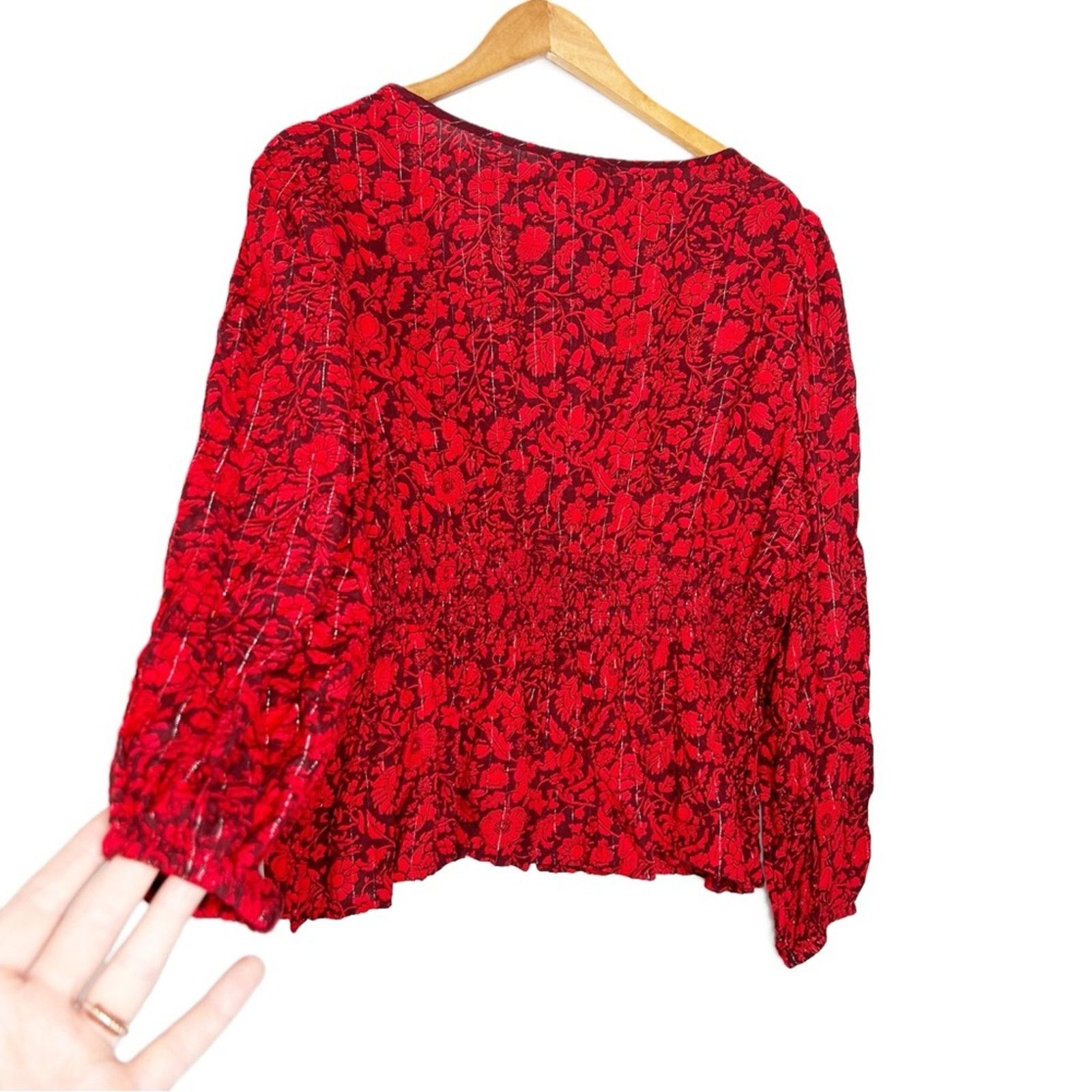 Target Basics New with Tag Knox Rose Women’s Floral Peplum Blouse Top Size XXL / US 16-18 / IT 52-54 - 7 Thumbnail