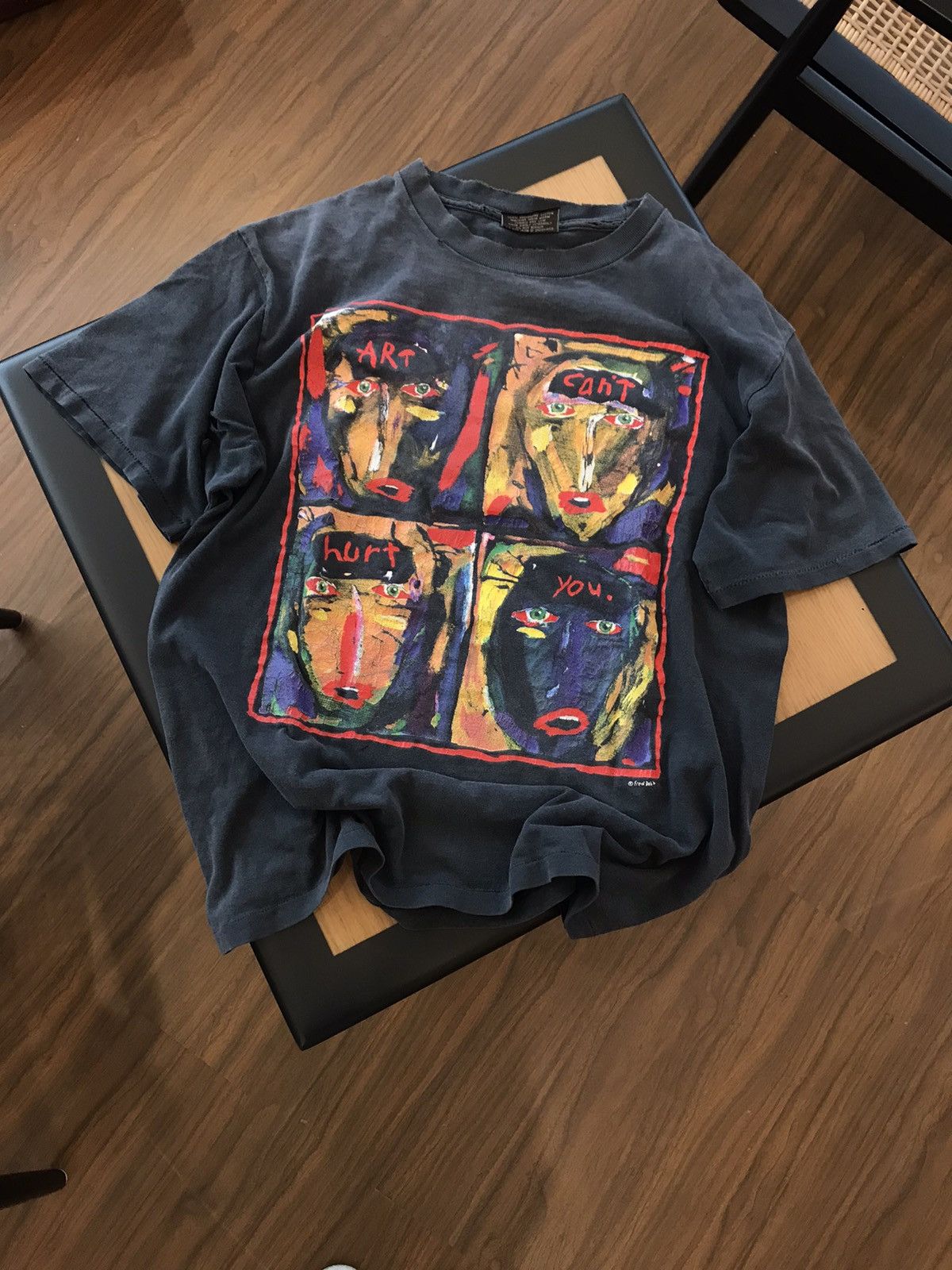 Vintage Vintage 90’s Fred Babb ‘Art Cant Hurt You’ Tshirt Size US L / EU 52-54 / 3 - 1 Thumbnail