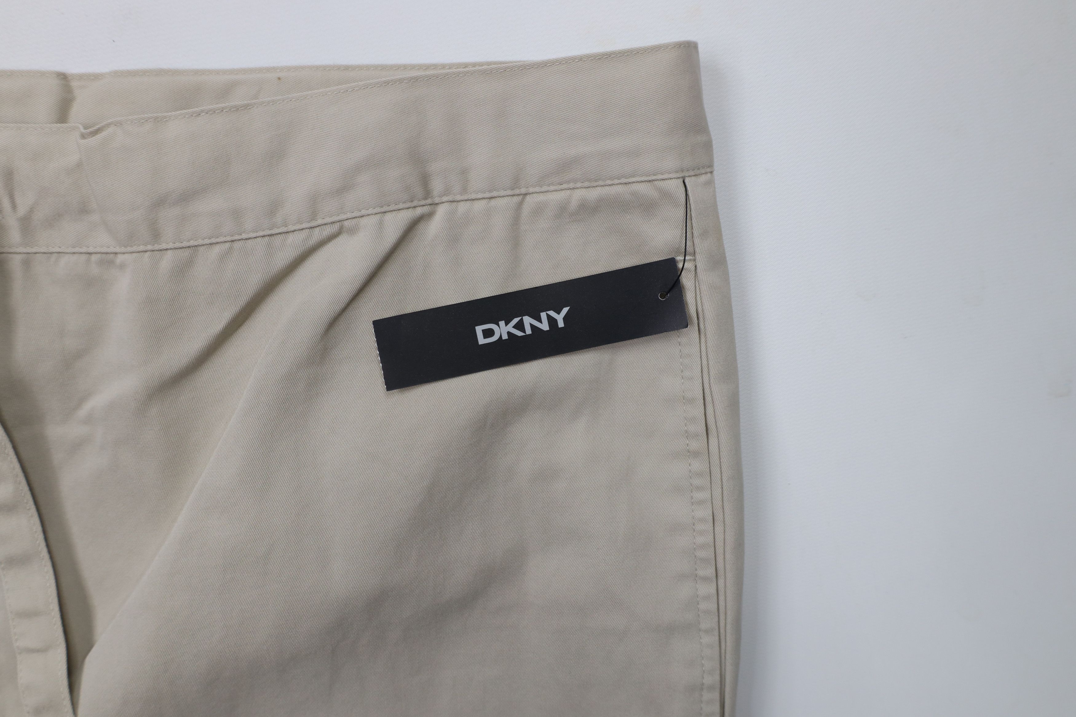 DKNY × Vintage Deadstock Vintage 90s Y2K DKNY Button Wide Leg Pants Beige Size US 38 / EU 54 - 6 Thumbnail