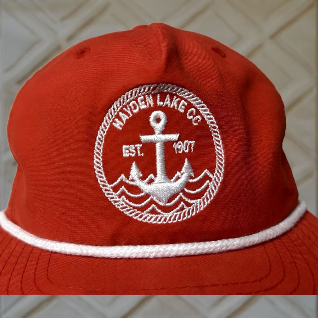 Vintage VINTAGE Hayden Lake Idaho Country Club Rope Snapback Hat Cap Red Unisex Adults One Size Embroidered Golf Size ONE SIZE - 1 Thumbnail