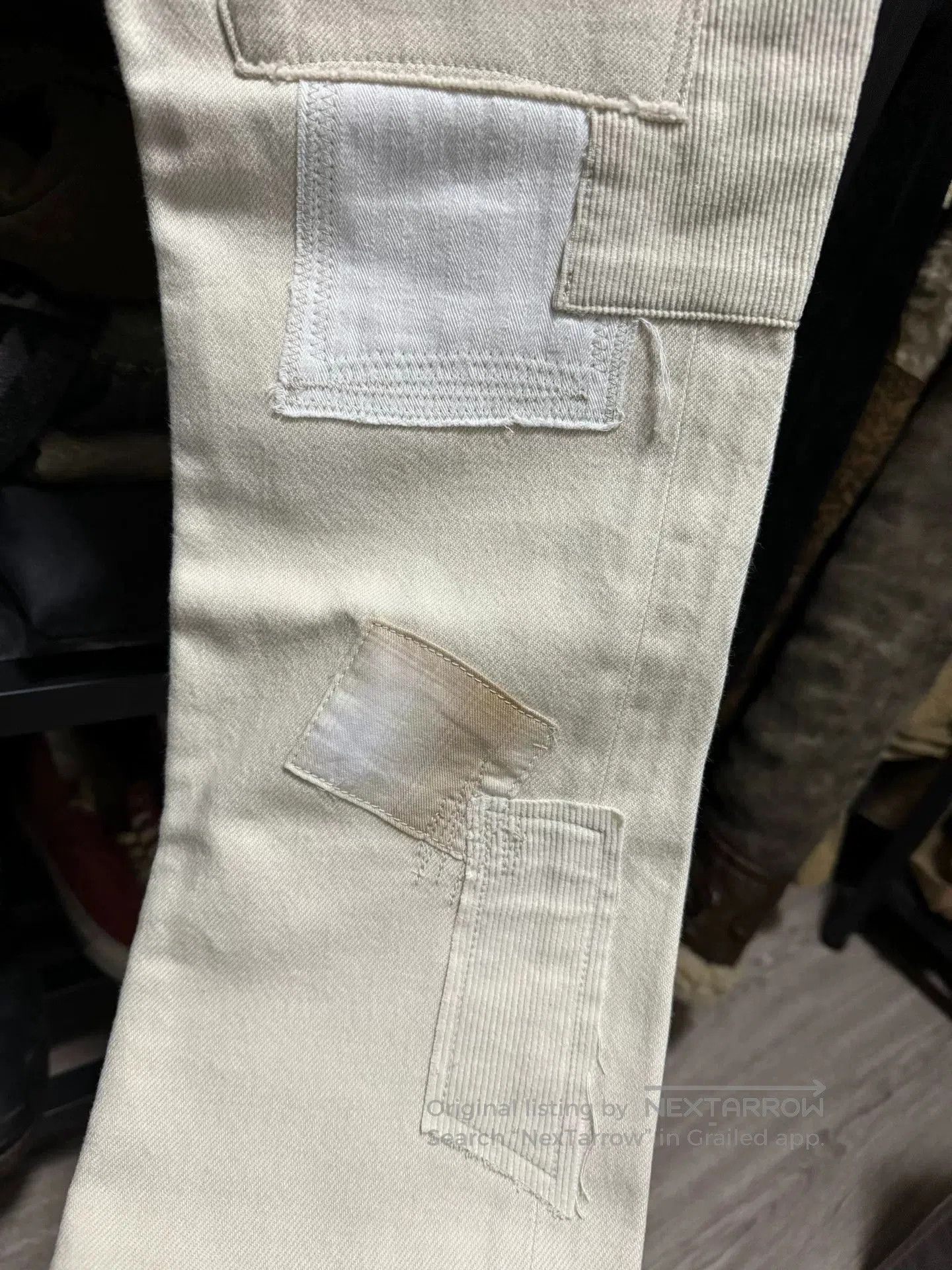 RRL Ralph Lauren distressed beige boyfit jeans by ralph lauren. Size 27" / US 4 / IT 40 - 4 Thumbnail