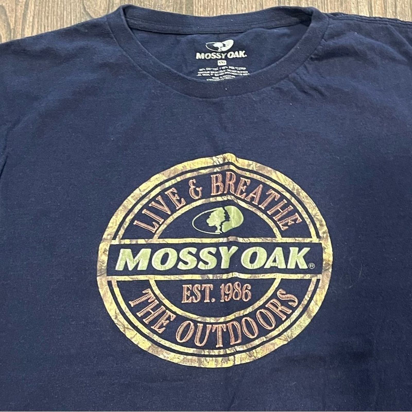 Mossy Oaks Mossy Oak Navy Blue Crew Neck Short Sleeve T-Shirt Size XXL Size US XXL / EU 58 / 5 - 2 Thumbnail