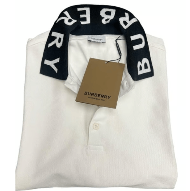 Burberry Burberry men's white constrast Ryland collar logo polo m Size US M / EU 48-50 / 2 - 2 Thumbnail
