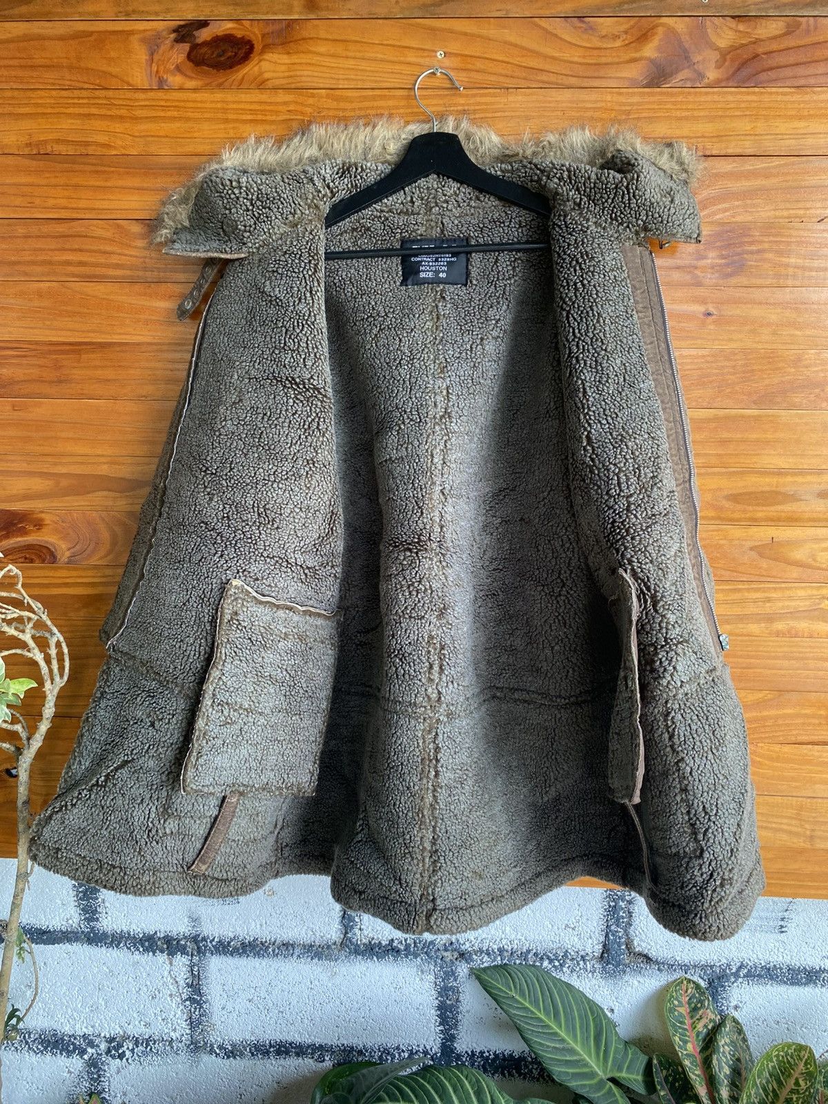 Japanese Brand Houston Type B-7 Shearling Faux Sheepskin Parka Fur Hood Size US M / EU 48-50 / 2 - 7 Thumbnail