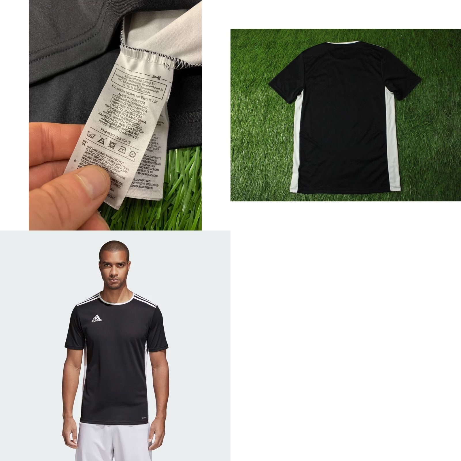 Adidas ADIDAS Performance Football Shirt JERSEY S Mens Black and White 2018 Entrada 100% Polyester Football Pattern Short Sleeve Size US S / EU 44-46 / 1 - 8 Thumbnail