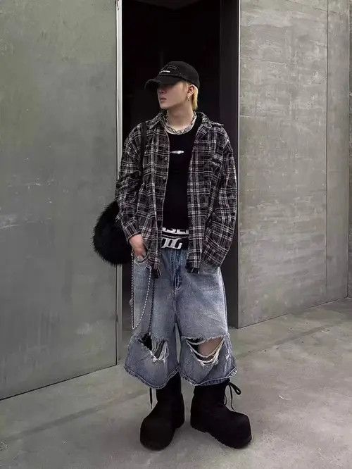 Japanese Brand × Jean Ripped Jorts Jeans Streetwear Size US 32 / EU 48 - 4 Thumbnail