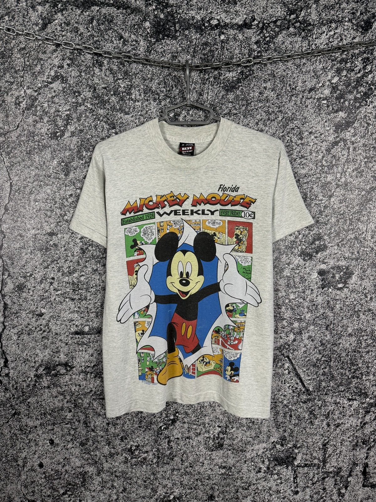 Vintage Mickey Mouse Weekly Florida Tee USA Disney Size M