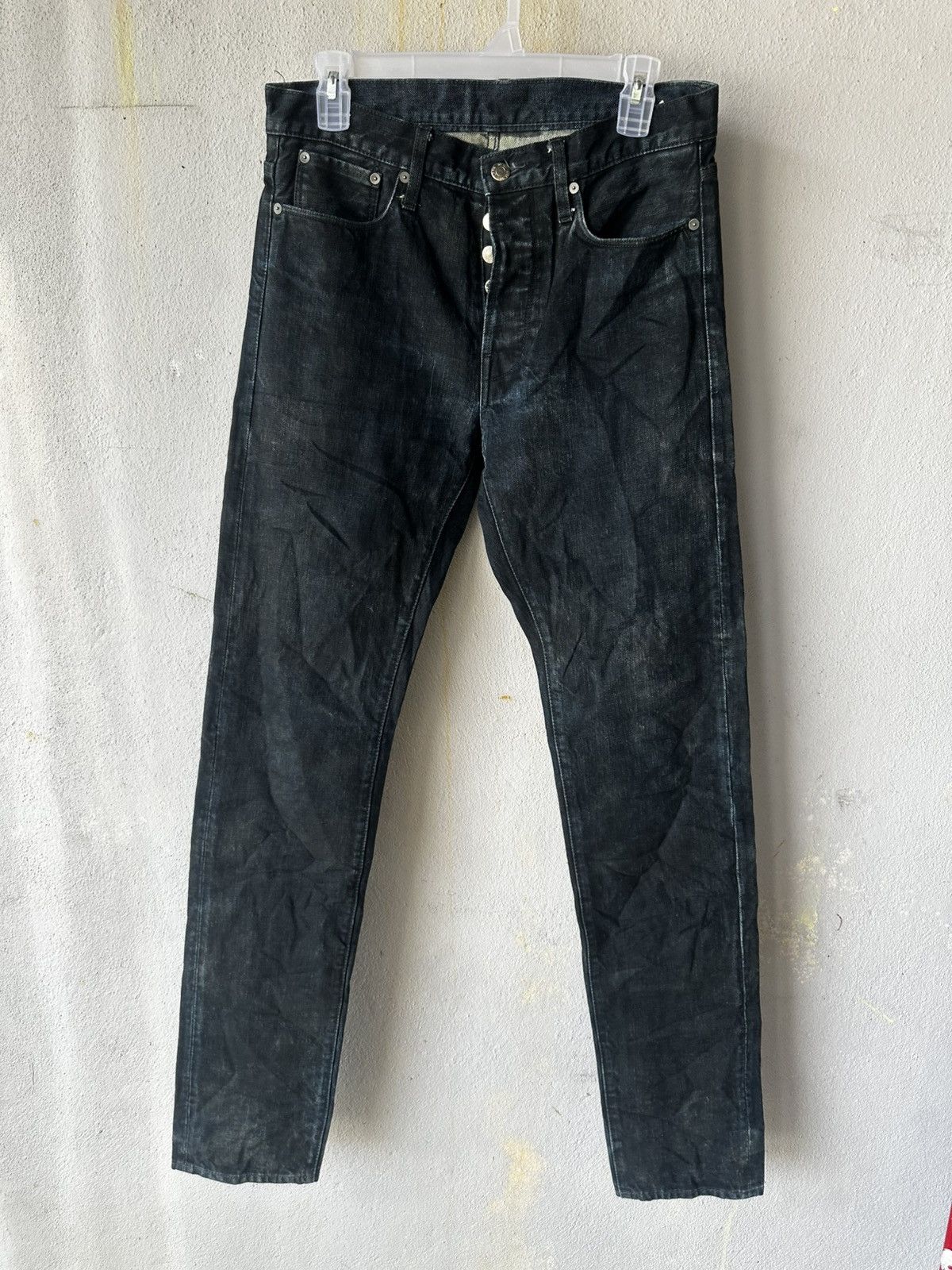 Helmut Lang Helmut Lang Archive Layer-Dye Waxed-Effect Skinny Denim Size US 29 - 1 Thumbnail