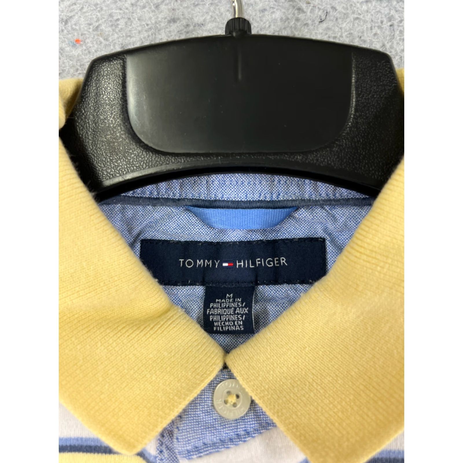 Tommy Hilfiger Tommy Hilfiger Polo Shirt Men Medium Yellow Stripe Cotton Knit Short Sleeve Size US M / EU 48-50 / 2 - 7 Thumbnail