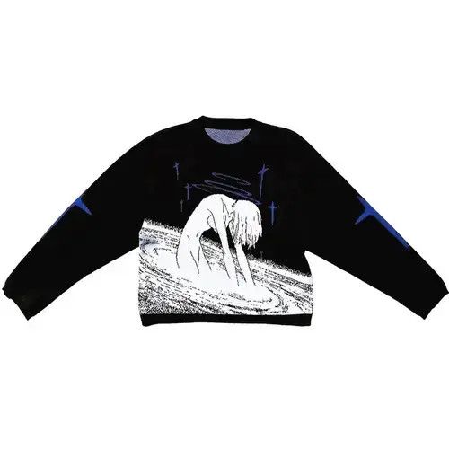 Aran Isles Knitwear Anime Evangelion Rei Ayanami Knitted High Quality Sweater Size US L / EU 52-54 / 3 - 1 Thumbnail