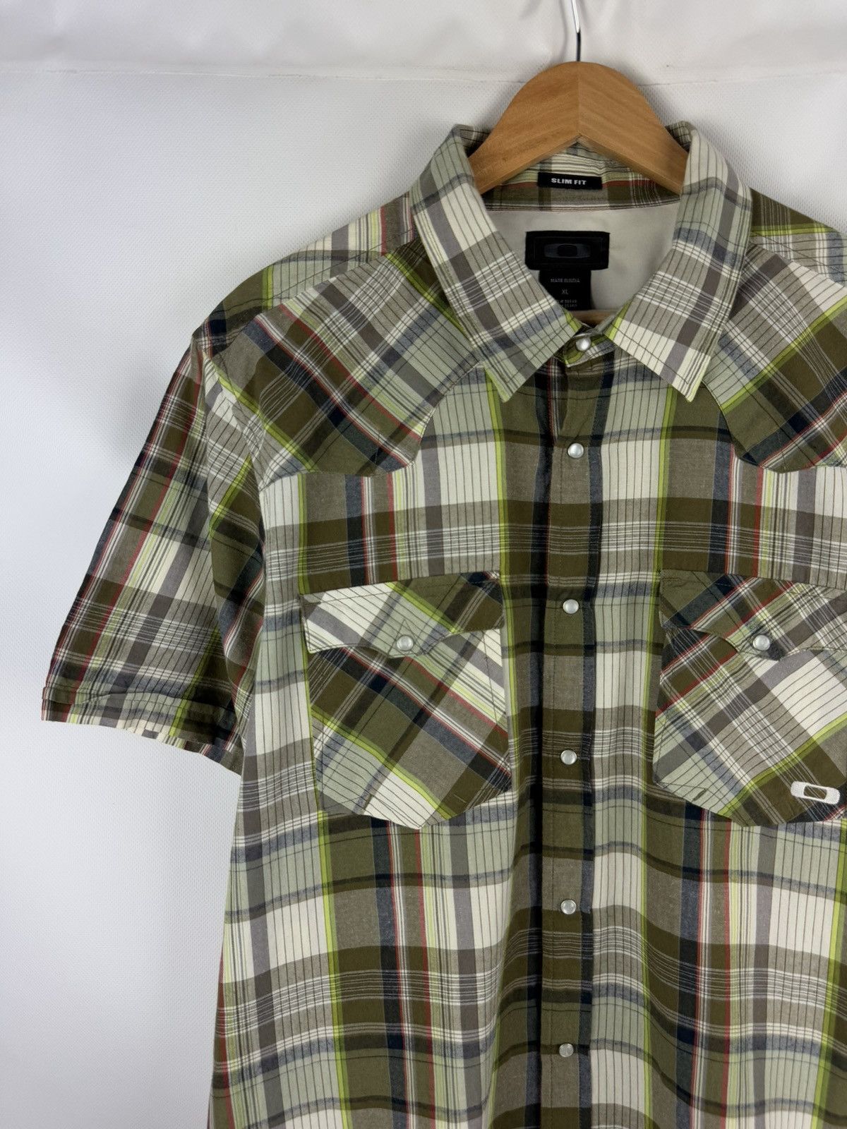 Oakley Oakley Short Sleeve Checked Plaid Outdoor Western Shirt Size US XL / EU 56 / 4 - 4 Thumbnail