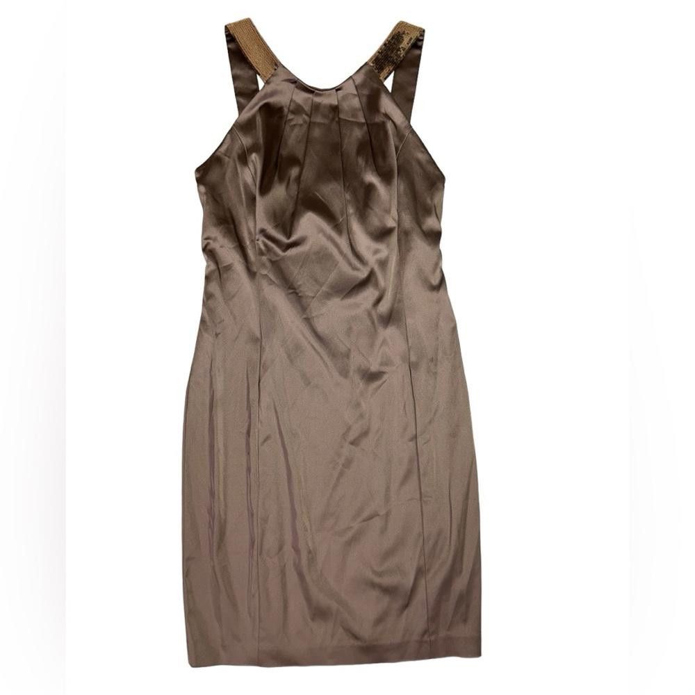 Calvin Klein Calvin Klein l Gold Satin Sequin Sheath Dress 12 Size XL / US 12-14 / IT 48-50 - 2 Thumbnail