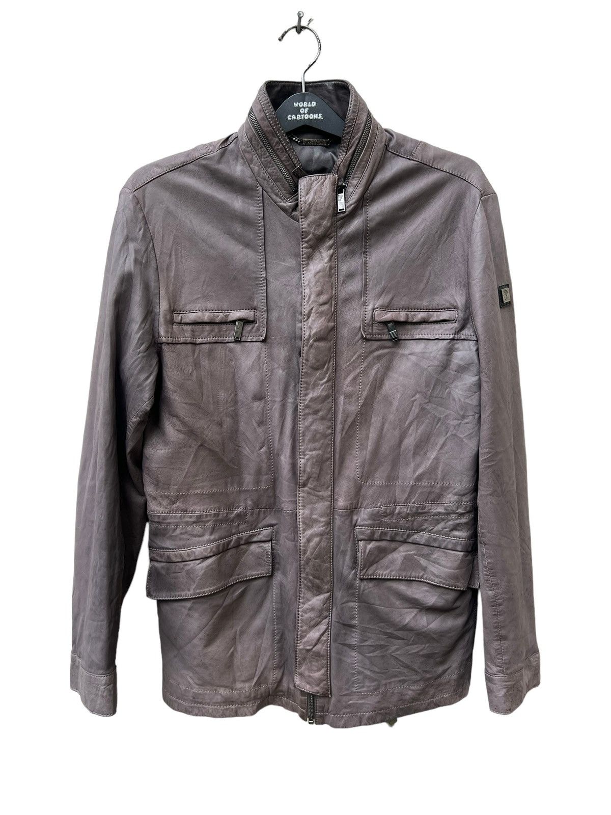 Versace Versace Collection Dirty Patina Lamb Leather Jacket Size US M / EU 48-50 / 2 - 6 Thumbnail