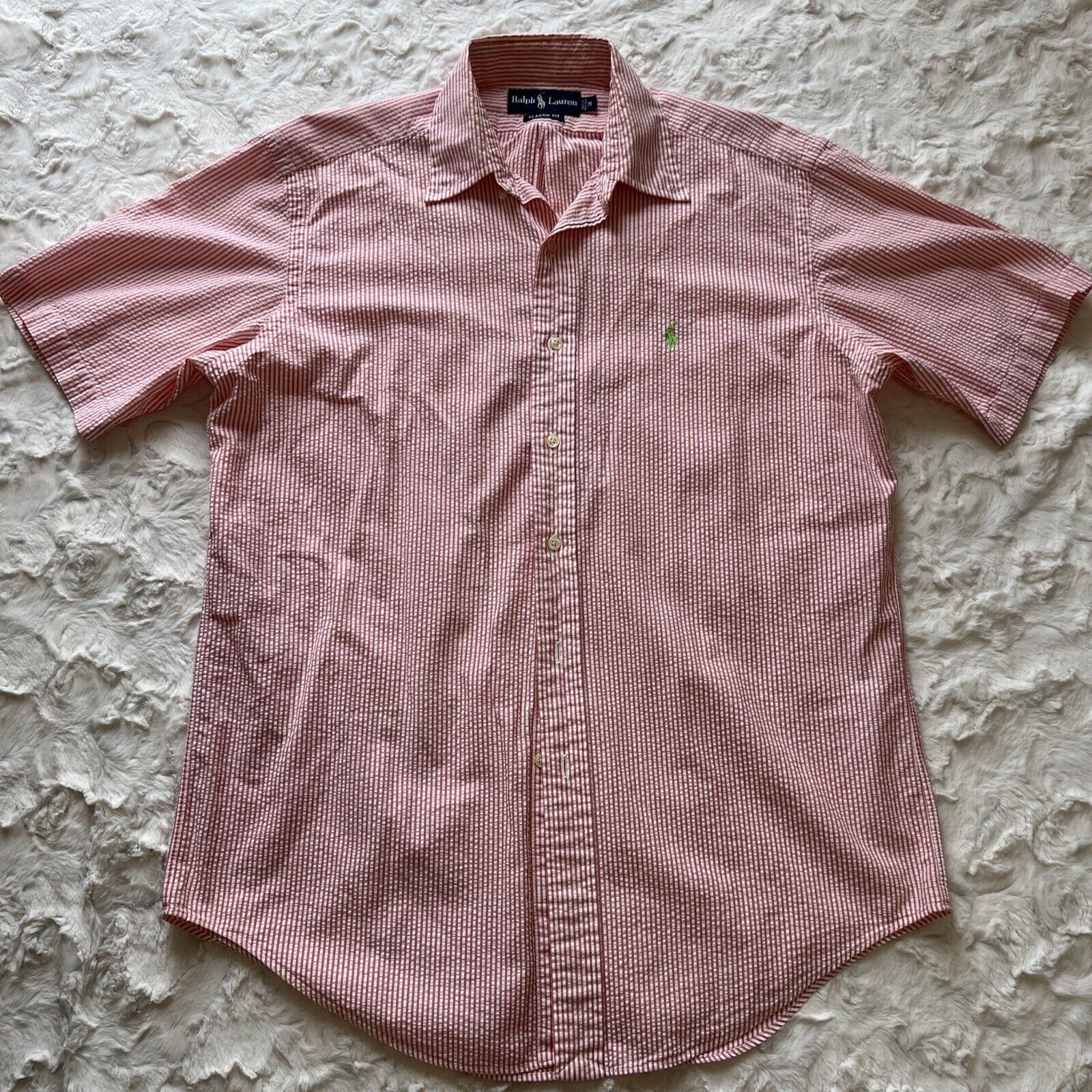 Ralph Lauren Ralph Lauren Shirt Men M Pink Striped Button Up Short Sleeve Size US M / EU 48-50 / 2 - 1 Thumbnail
