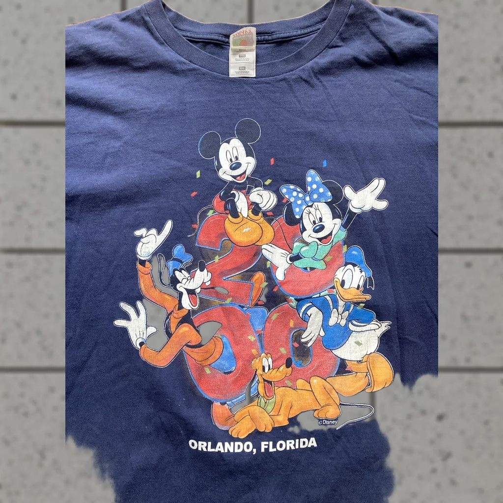 Disney VINTAGE Disney T Shirt 3XL Navy Blue Logo Graphic Mickey Goofy 2000s Orlando USA Shirt Mens Size US XXL / EU 58 / 5 - 1 Thumbnail