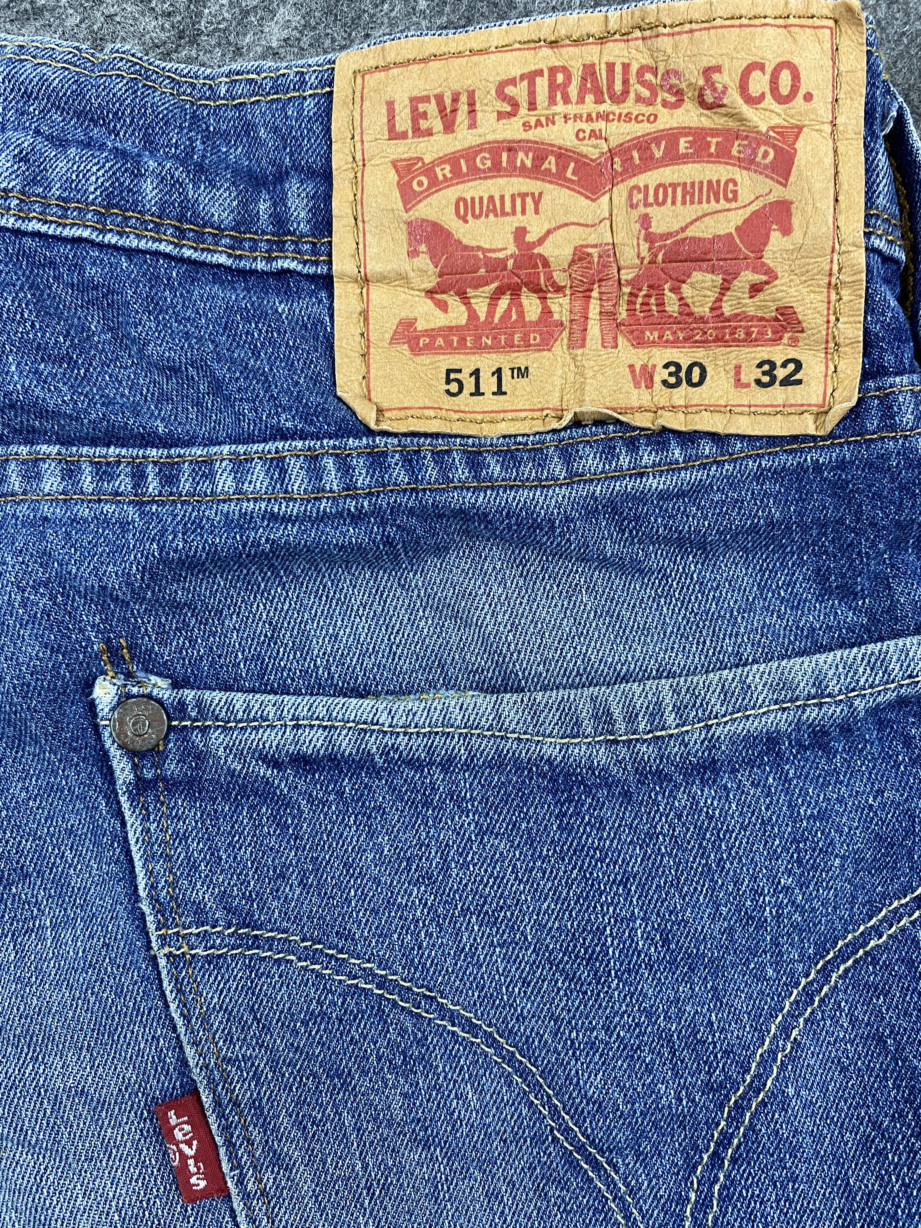 Levi's Blue Distressed Levi's 511 Jeans 30x31 Denim -SJ185 Size US 30 / EU 46 - 9 Thumbnail