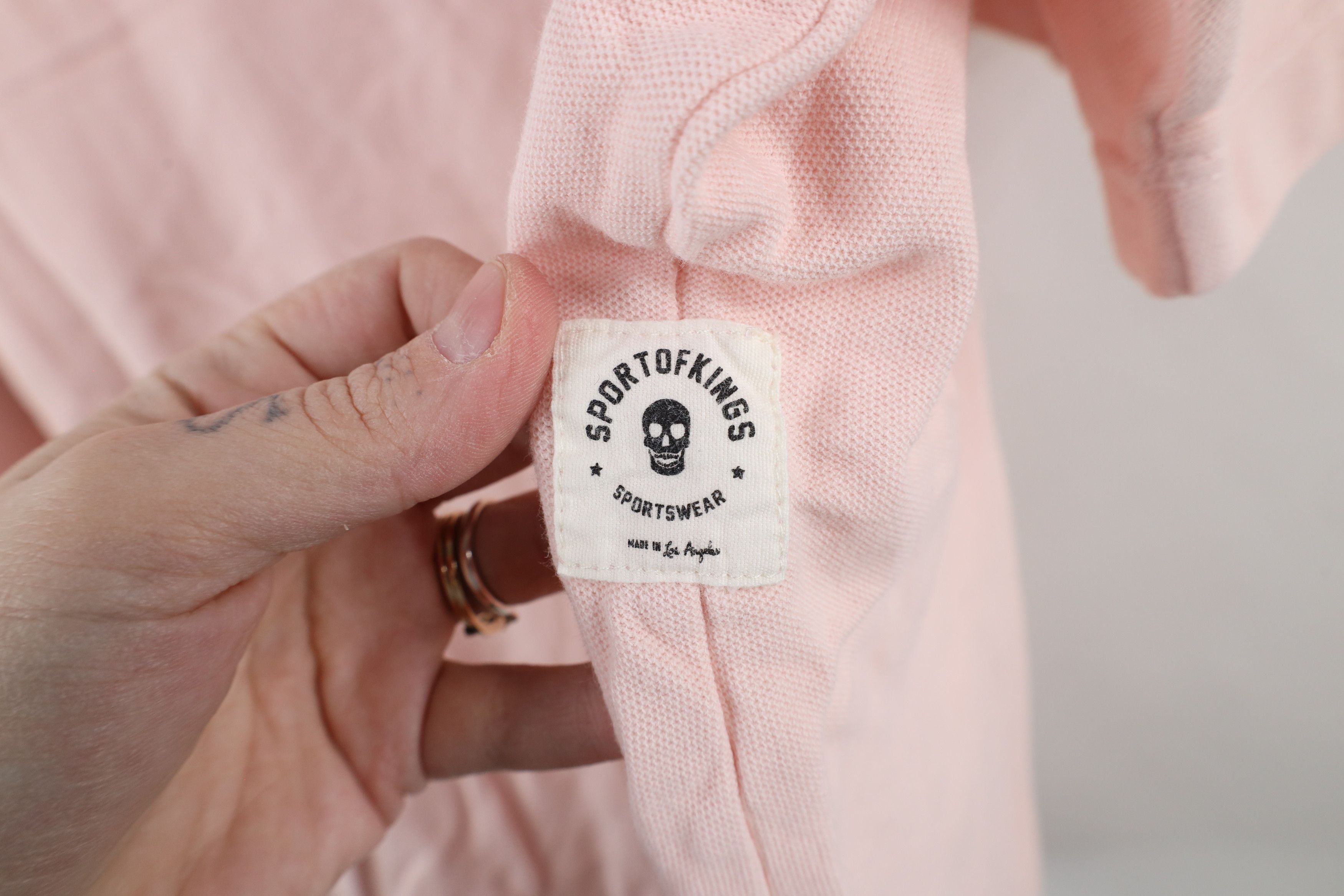 Vintage Sport of Kings SOKFY Skull Crossbones Polo Shirt Pink USA Size US XXL / EU 58 / 5 - 10 Thumbnail