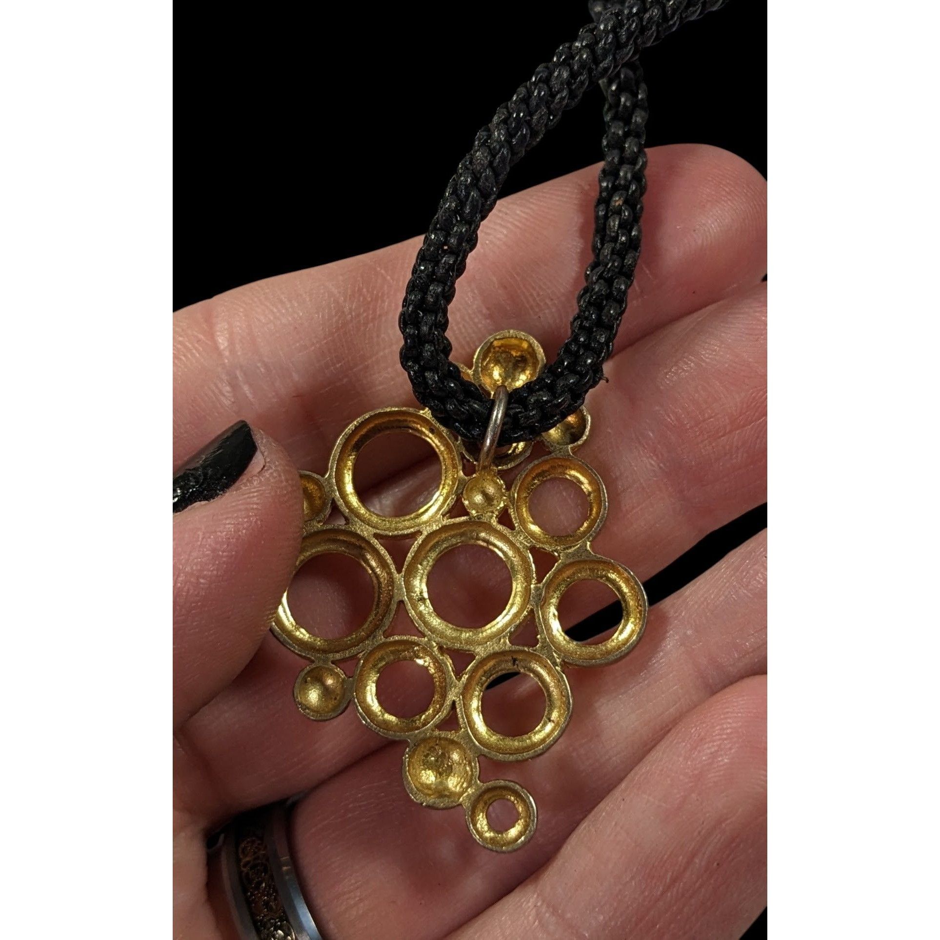 Other Unique Elegant Gold Tone Open Bubble Pendant Necklace Size ONE SIZE - 4 Thumbnail