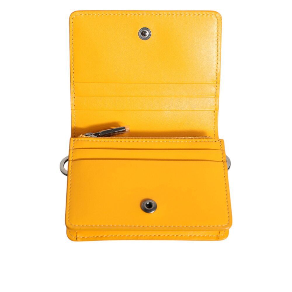 Dolce & Gabbana Dolce & Gabbana Yellow Leather Bifold Card Holder Crossbody Size ONE SIZE - 6 Thumbnail
