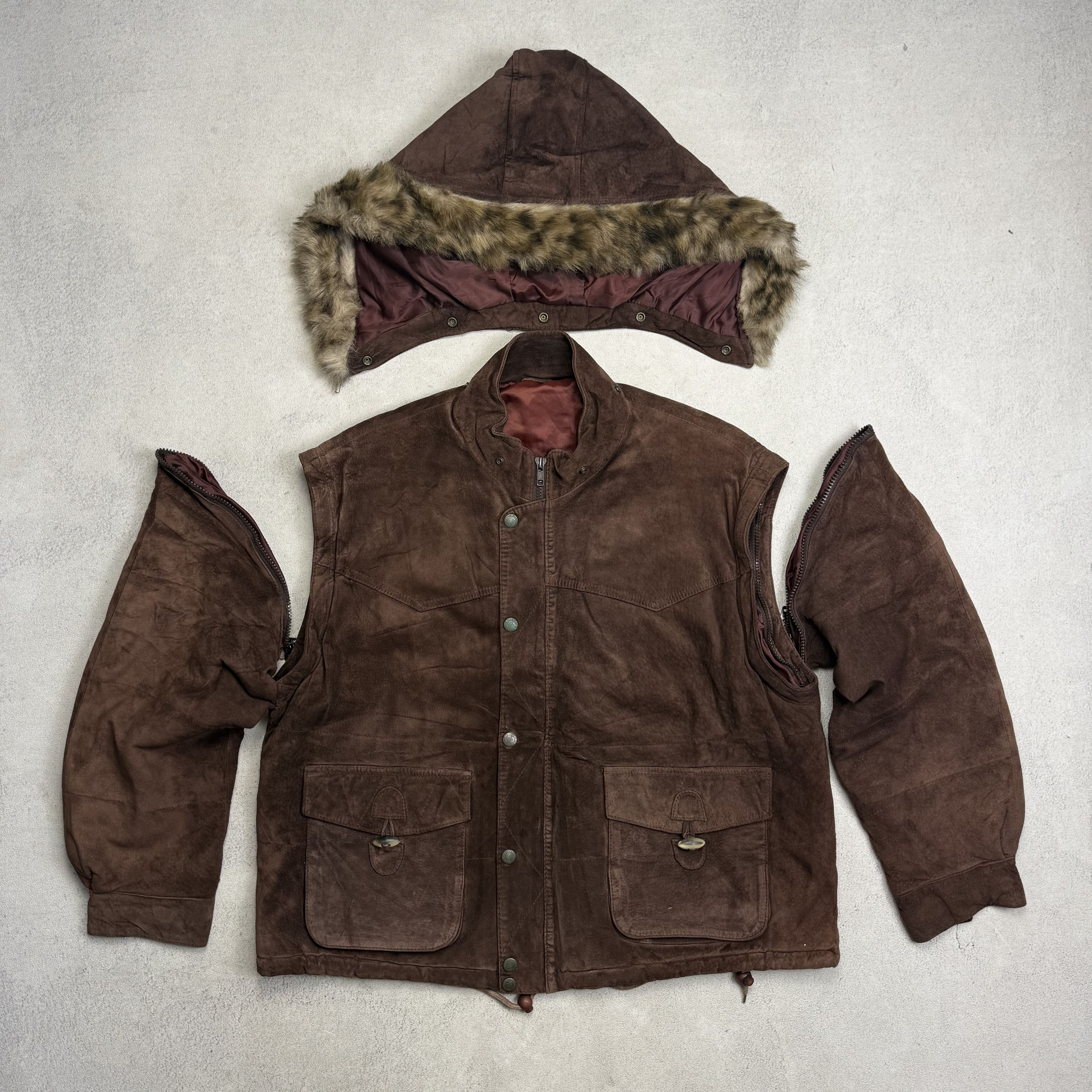 PPFM PPFM Pigskin Leather 2-Way Fur Hooded Jacket Size US M / EU 48-50 / 2 - 1 Thumbnail