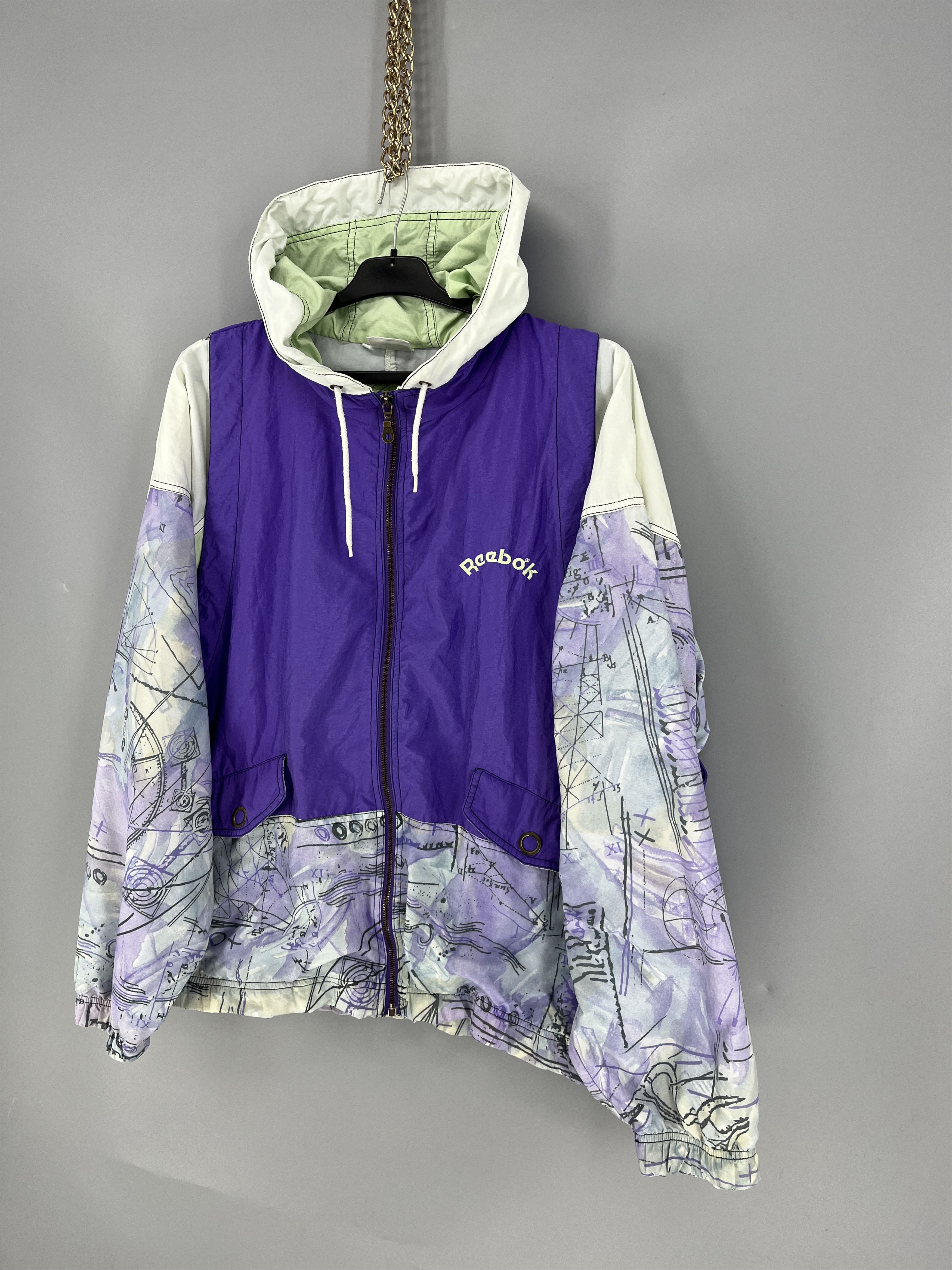 Reebok Vintage 90s Reebok Windbreaker Jacket Mens XL Purple Size US M / EU 48-50 / 2 - 3 Thumbnail