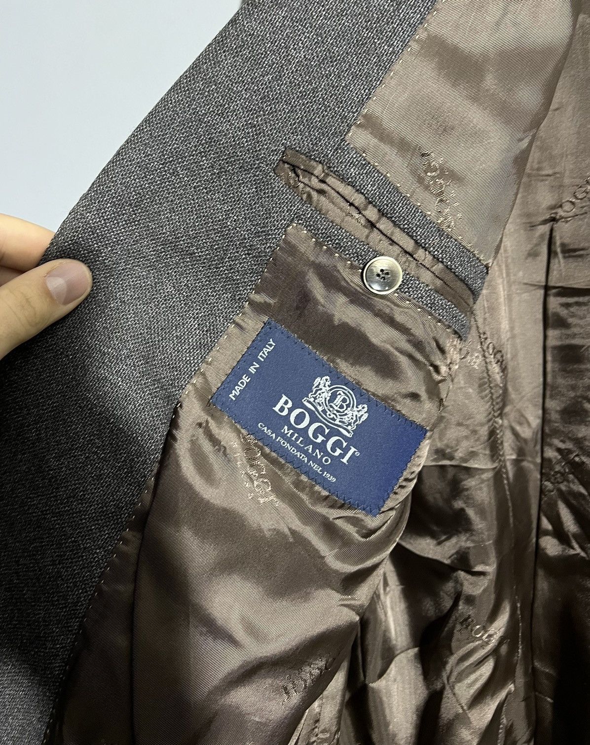 Boggi Boggi Milano Brown Gray Blazer Two Button Classic Jacket Size US XL / EU 56 / 4 - 12 Thumbnail