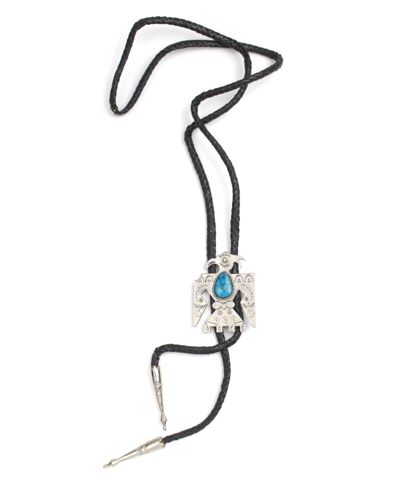 Vintage 1990S NATIVE AMERICAN SOUTHWESTERN THUNDERBIRD BOLO TIE Size ONE SIZE - 2 Thumbnail