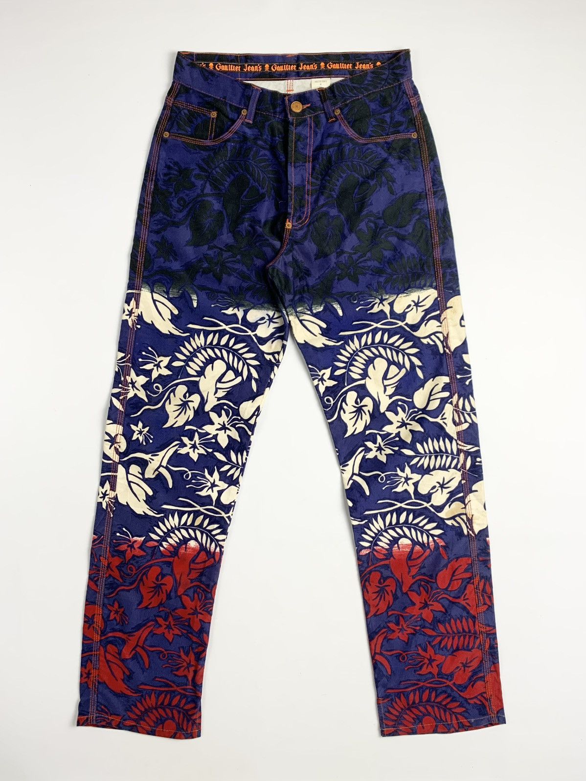 Jean Paul Gaultier Gaultier Jeans by Jean Paul Gaultier Floral Gradient Denim Size US 40 / EU 56 - 1 Thumbnail